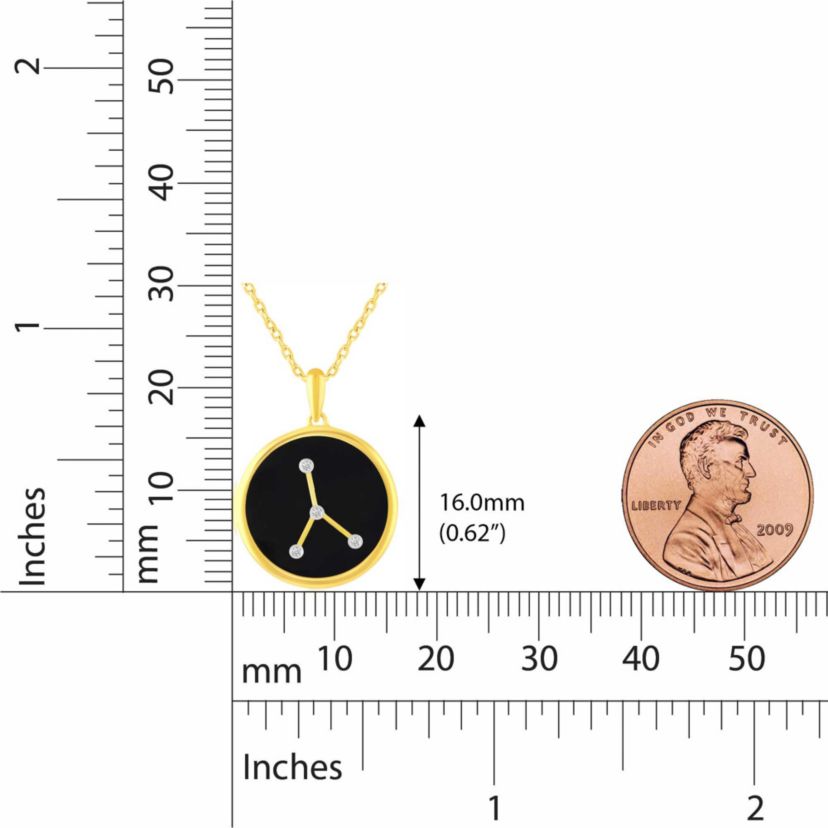 Enamel Zodiac Horoscope Sign Pendant Necklaces in Gold Plating 18 Inch Chain + 2in Extender (CANCER)