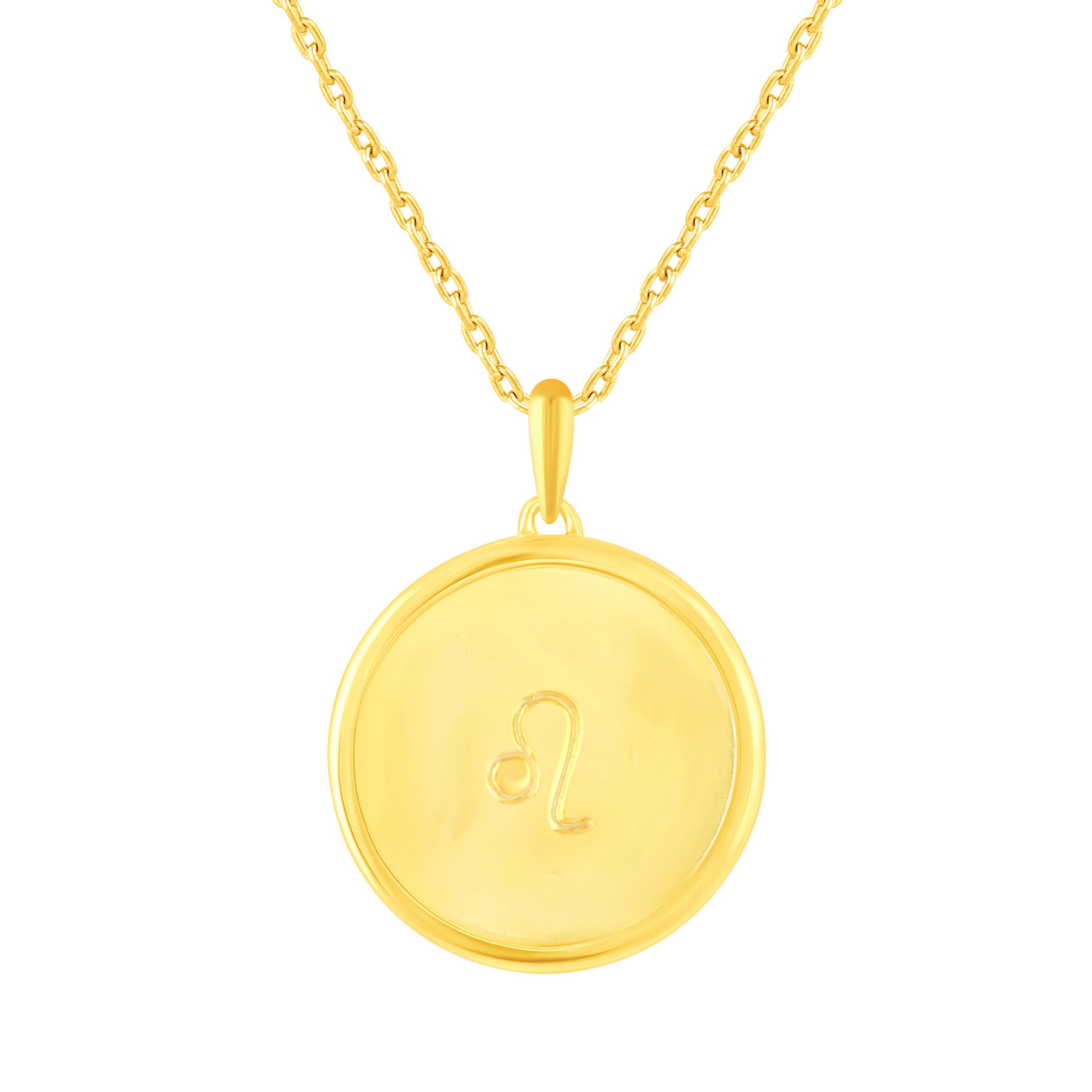 Enamel Zodiac Horoscope Sign Pendant Necklaces in Gold Plating 18 Inch Chain + 2in Extender (LEO)