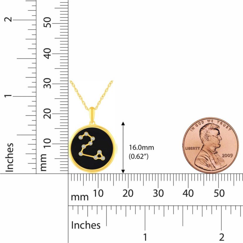 Enamel Zodiac Horoscope Sign Pendant Necklaces in Gold Plating 18 Inch Chain + 2in Extender (LEO)