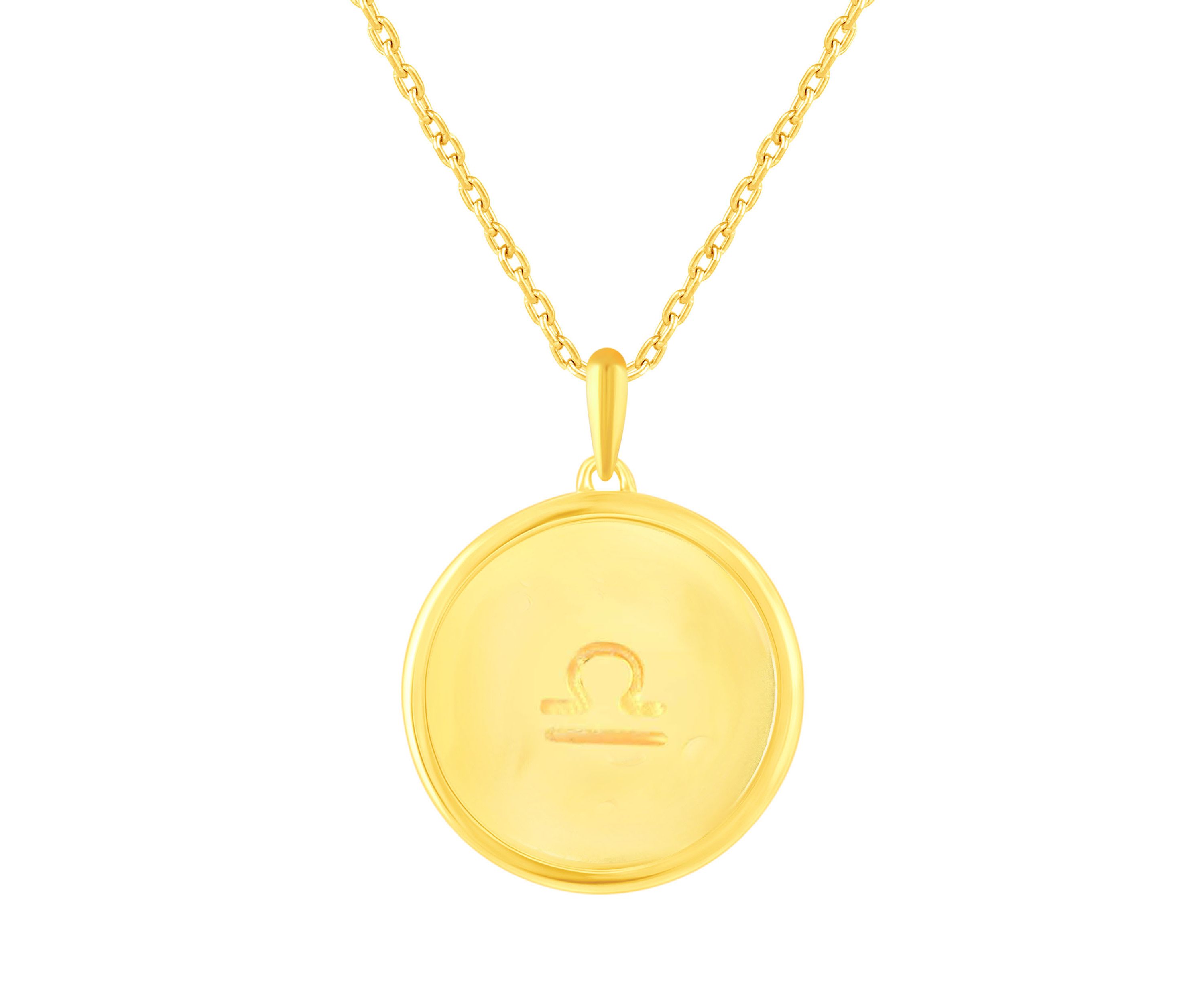 Enamel Zodiac Horoscope Sign Pendant Necklaces in Gold Plating 18 Inch Chain + 2in Extender (LIBRA)
