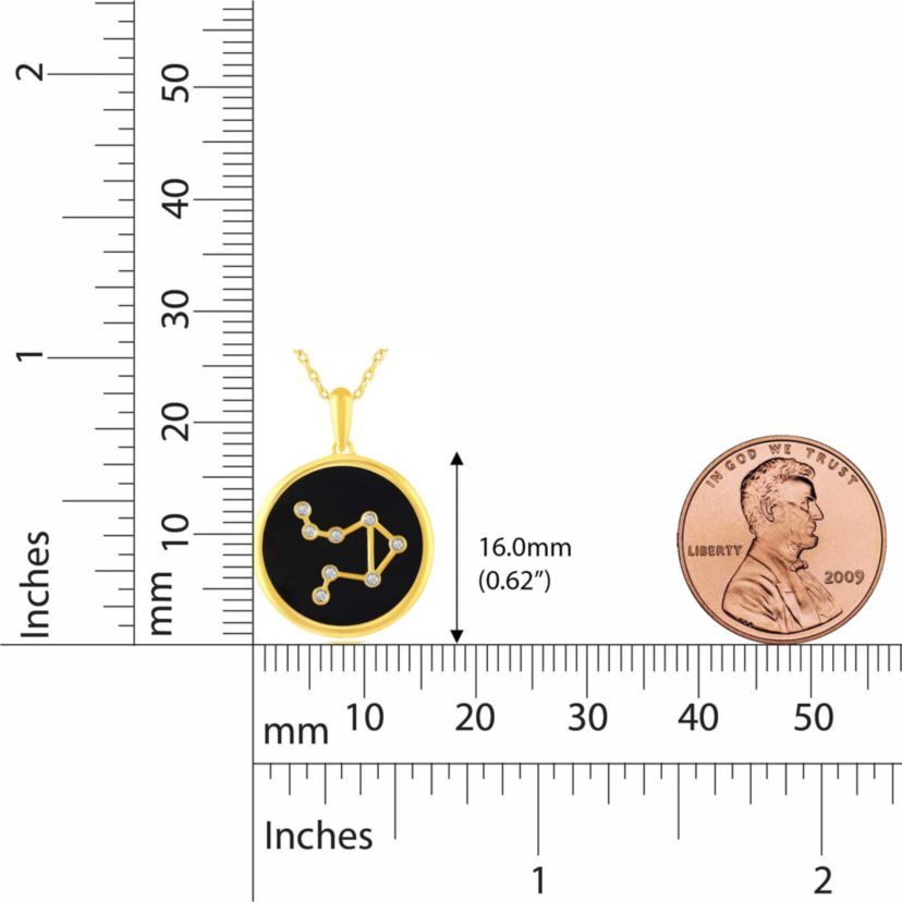 Enamel Zodiac Horoscope Sign Pendant Necklaces in Gold Plating 18 Inch Chain + 2in Extender (LIBRA)