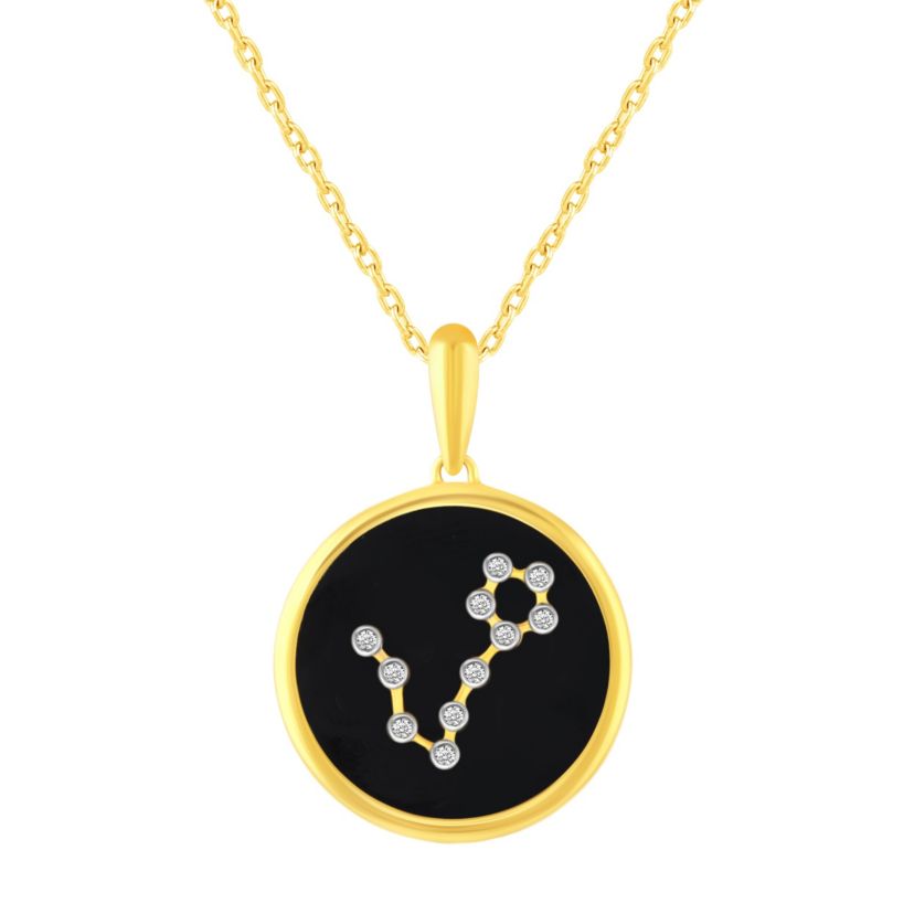 Enamel Zodiac Horoscope Sign Pendant Necklaces in Gold Plating 18 Inch Chain + 2in Extender (PISCES)