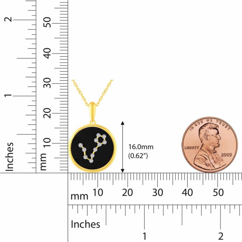 Enamel Zodiac Horoscope Sign Pendant Necklaces in Gold Plating 18 Inch Chain + 2in Extender (PISCES)