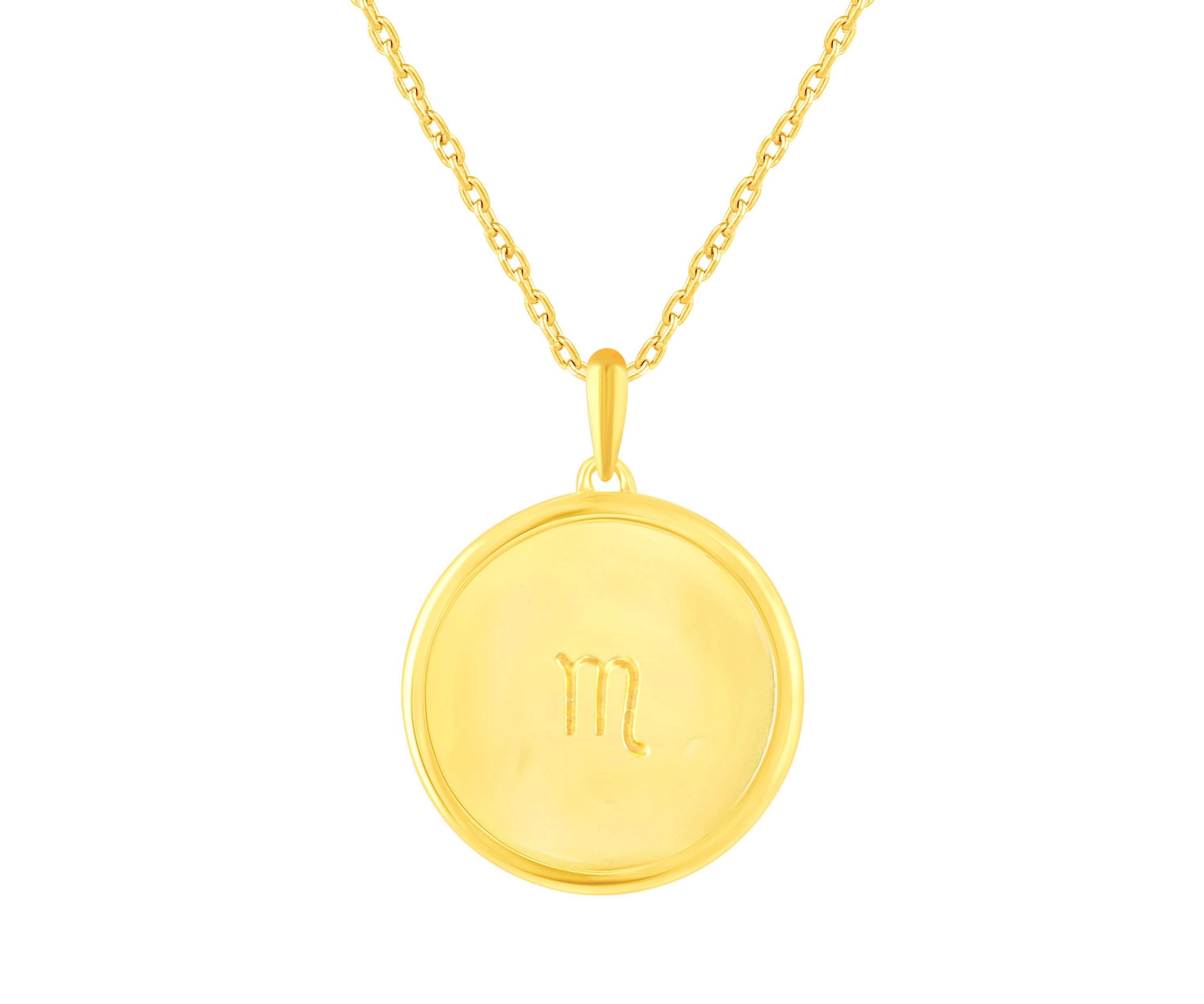 Enamel Zodiac Horoscope Sign Pendant Necklaces in Gold Plating 18 Inch Chain + 2in Extender (SCORPIO)