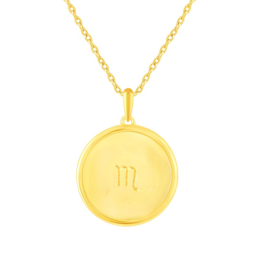 Enamel Zodiac Horoscope Sign Pendant Necklaces in Gold Plating 18 Inch Chain + 2in Extender (SCORPIO)