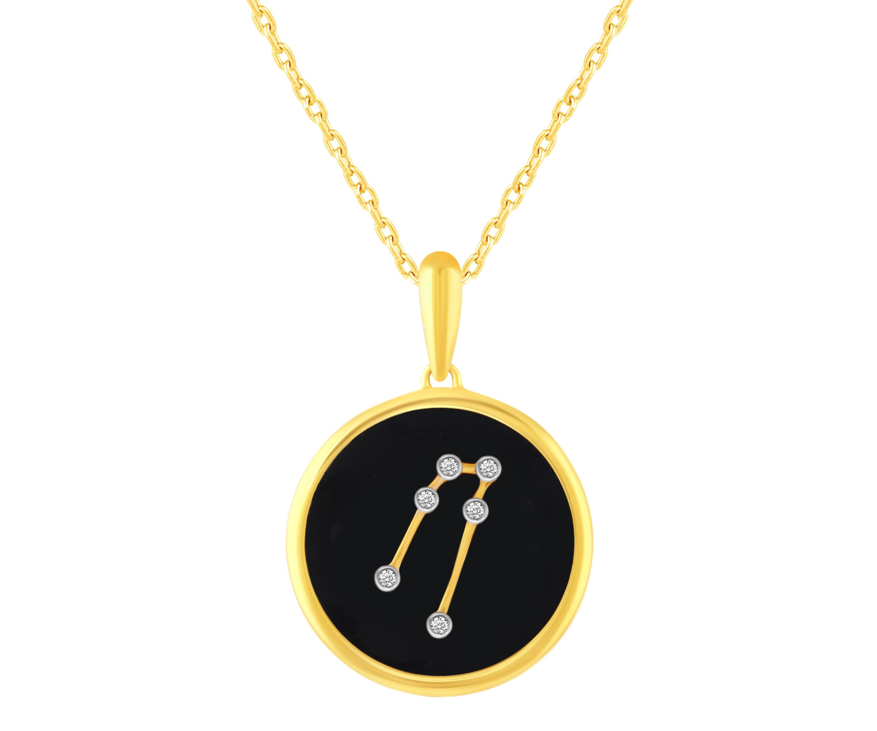 Enamel Zodiac Horoscope Sign Pendant Necklaces in Gold Plating 18 Inch Chain + 2in Extender (TAURUS)