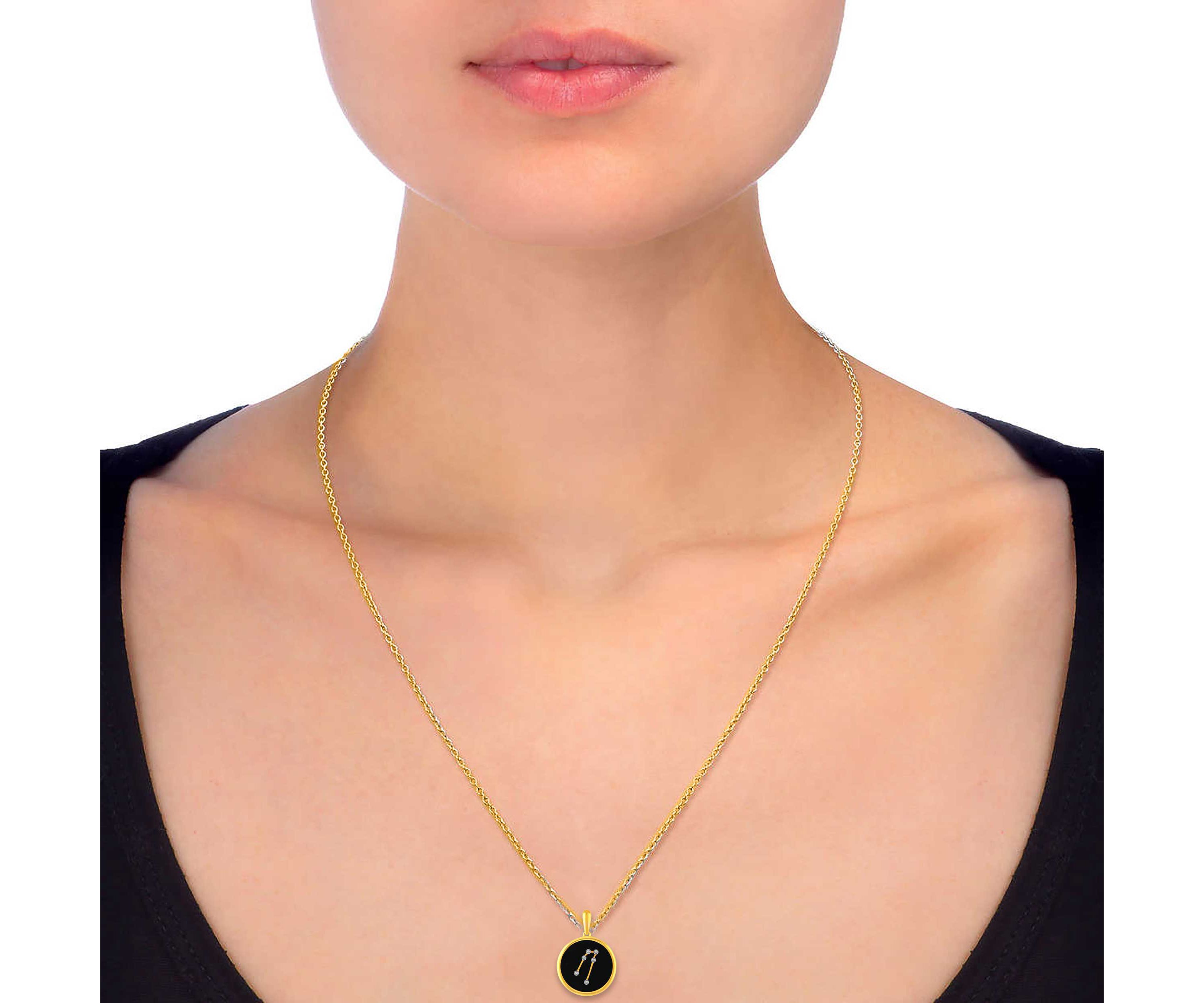 Enamel Zodiac Horoscope Sign Pendant Necklaces in Gold Plating 18 Inch Chain + 2in Extender (TAURUS)