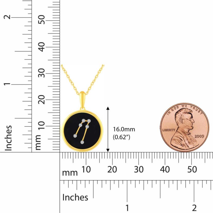 Enamel Zodiac Horoscope Sign Pendant Necklaces in Gold Plating 18 Inch Chain + 2in Extender (TAURUS)