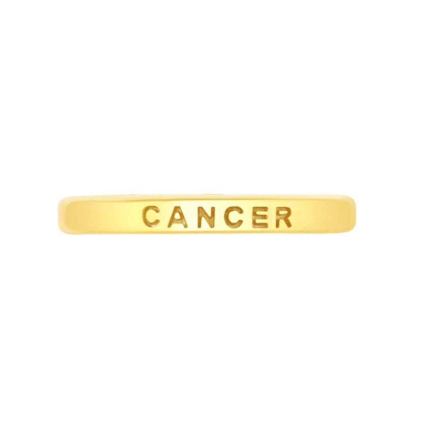 Satin Finish Zodiac Horoscope Pendant Necklaces in Gold Plating 18 Inch Chain + 2in Extender (CANCER)