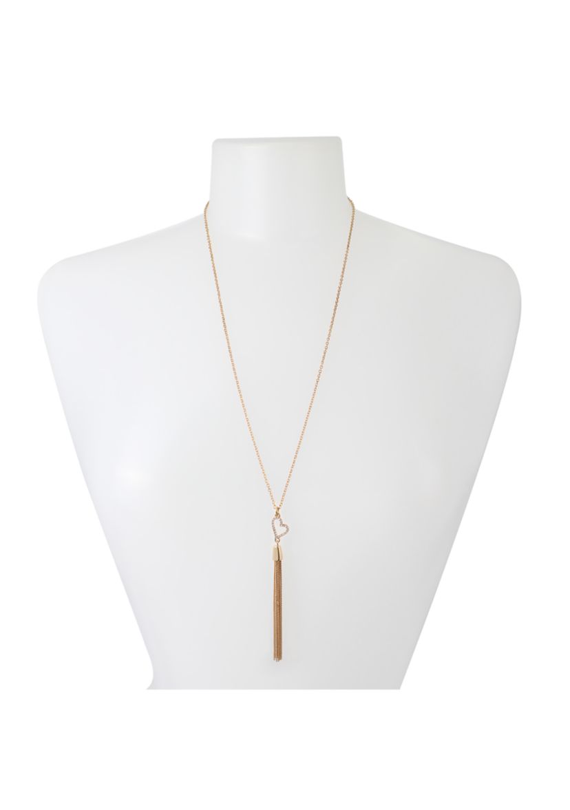 Heart Tassel Pendant Long Necklace