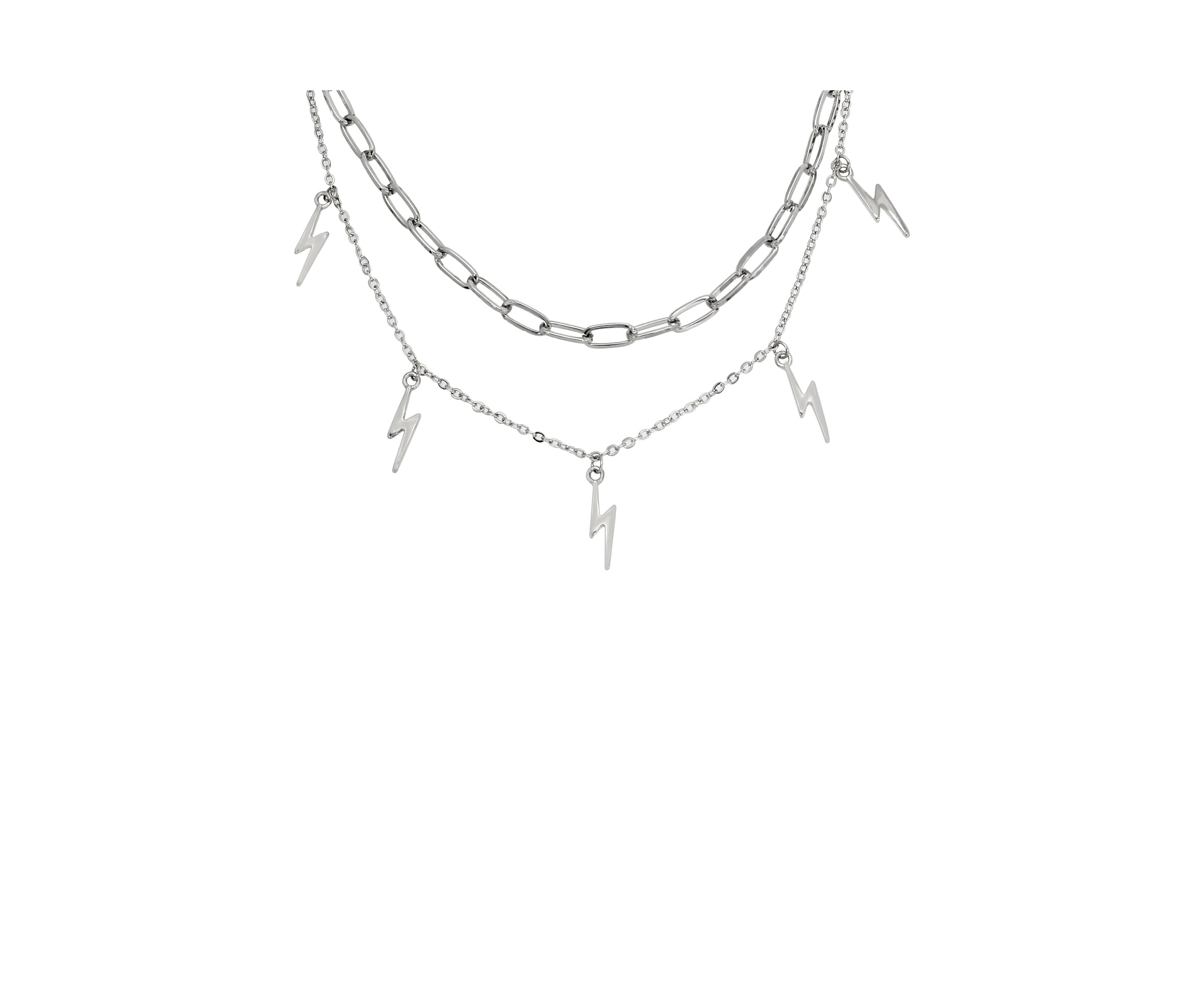 Lightning Bolt Necklace and Earrings Set