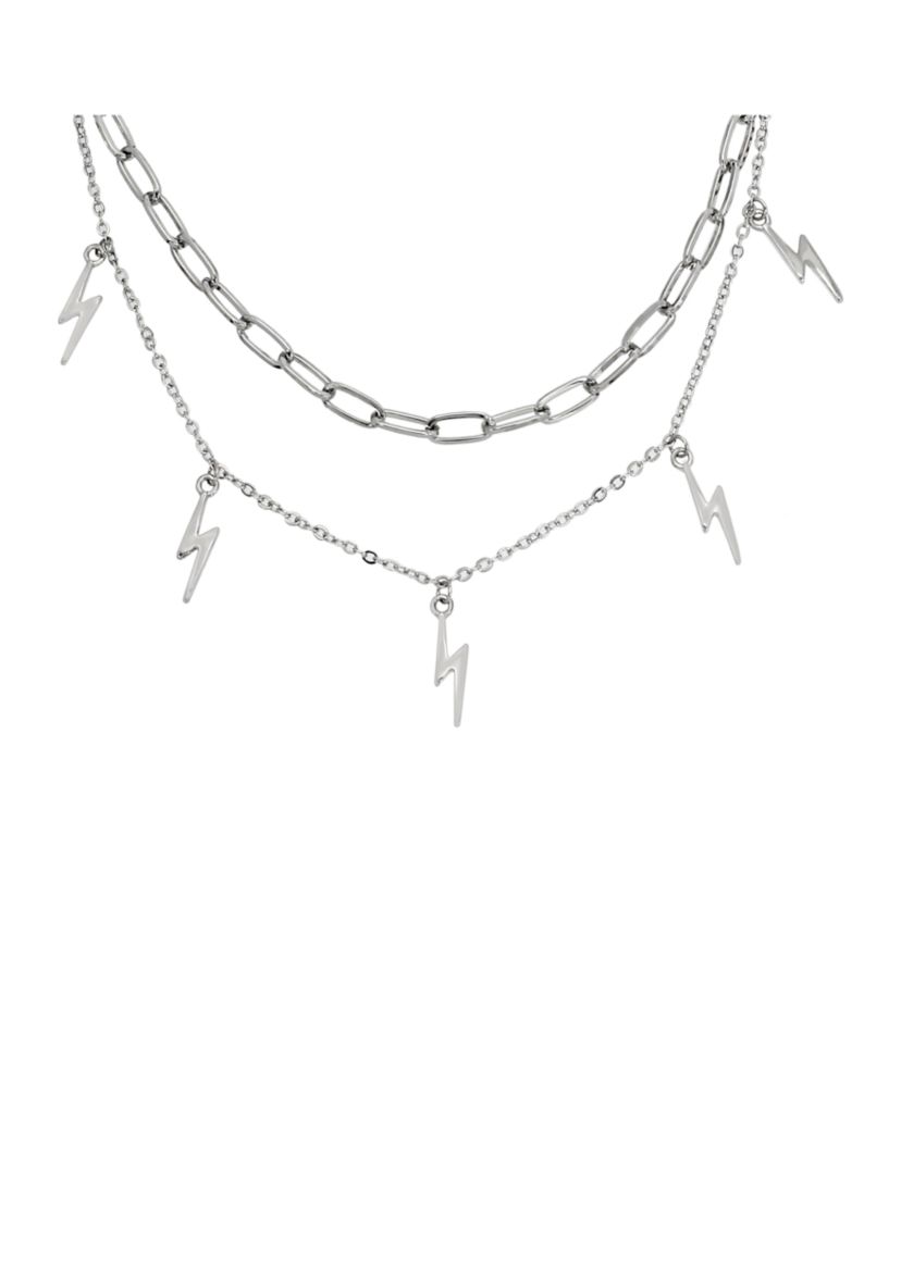Lightning Bolt Necklace and Earrings Set