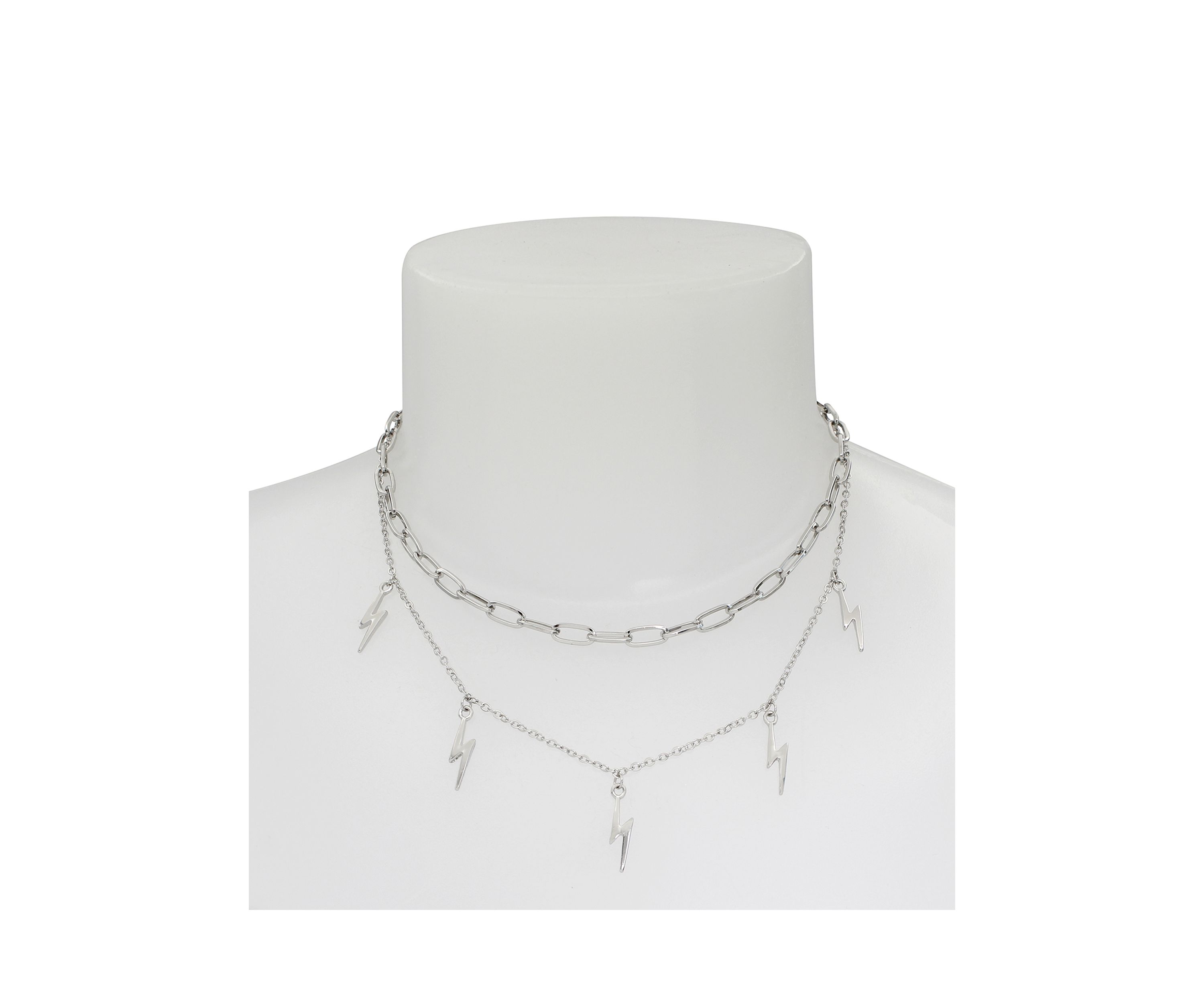 Lightning Bolt Necklace and Earrings Set