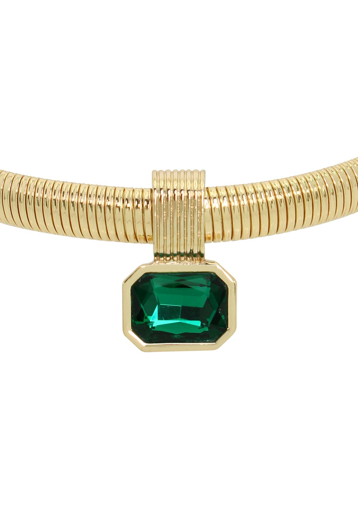 Stone Gem Pendant Omega Necklace