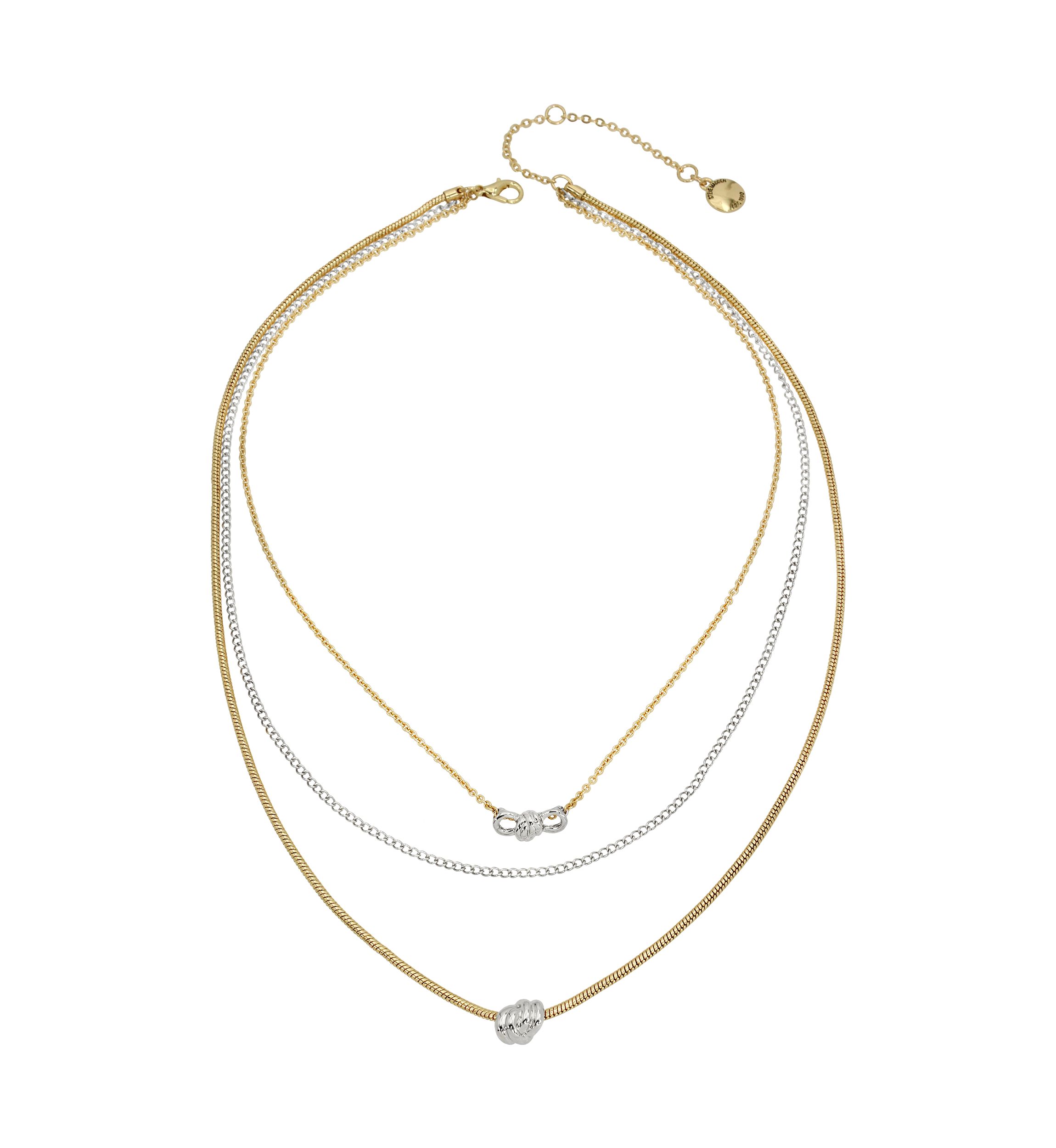 Two Tone Knot Layered Necklace