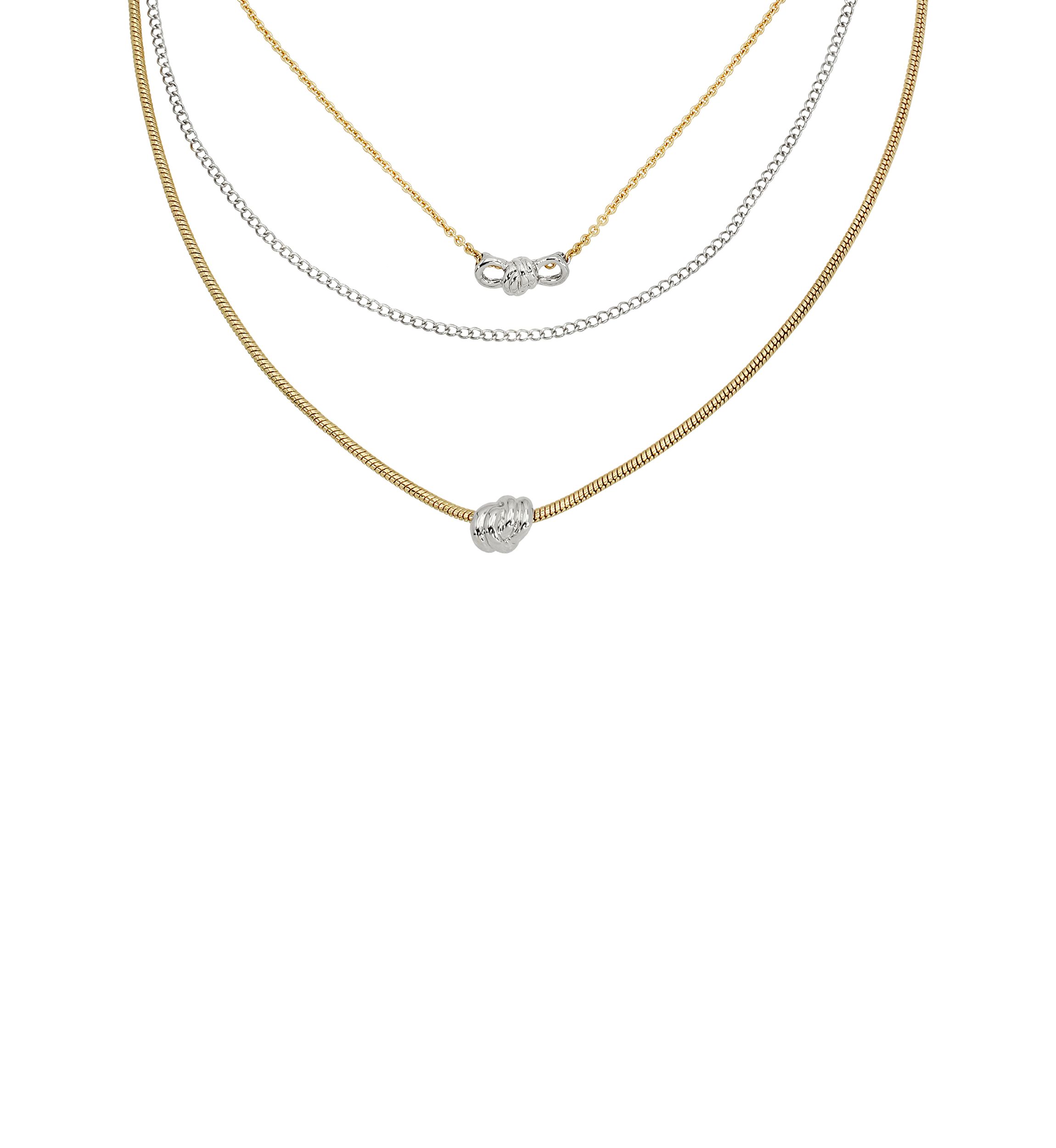 Two Tone Knot Layered Necklace