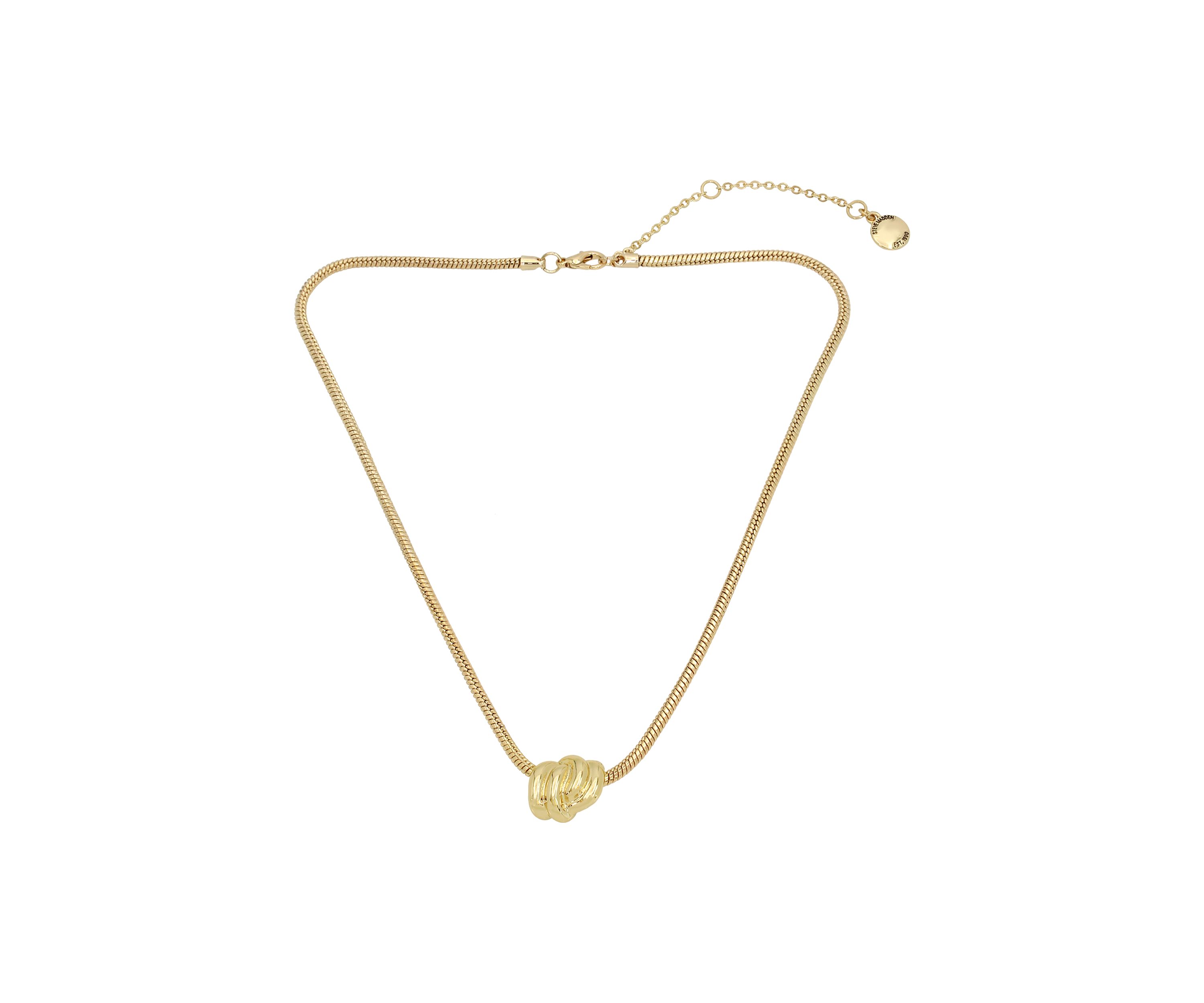 Gold Tone Knot Pendant Necklace