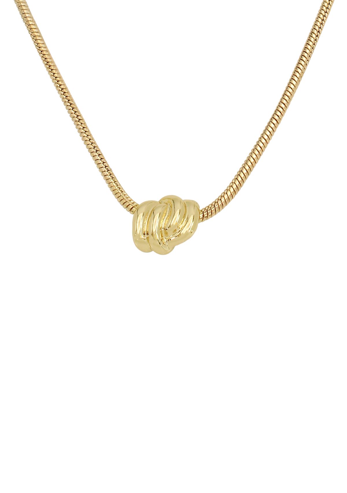 Gold Tone Knot Pendant Necklace