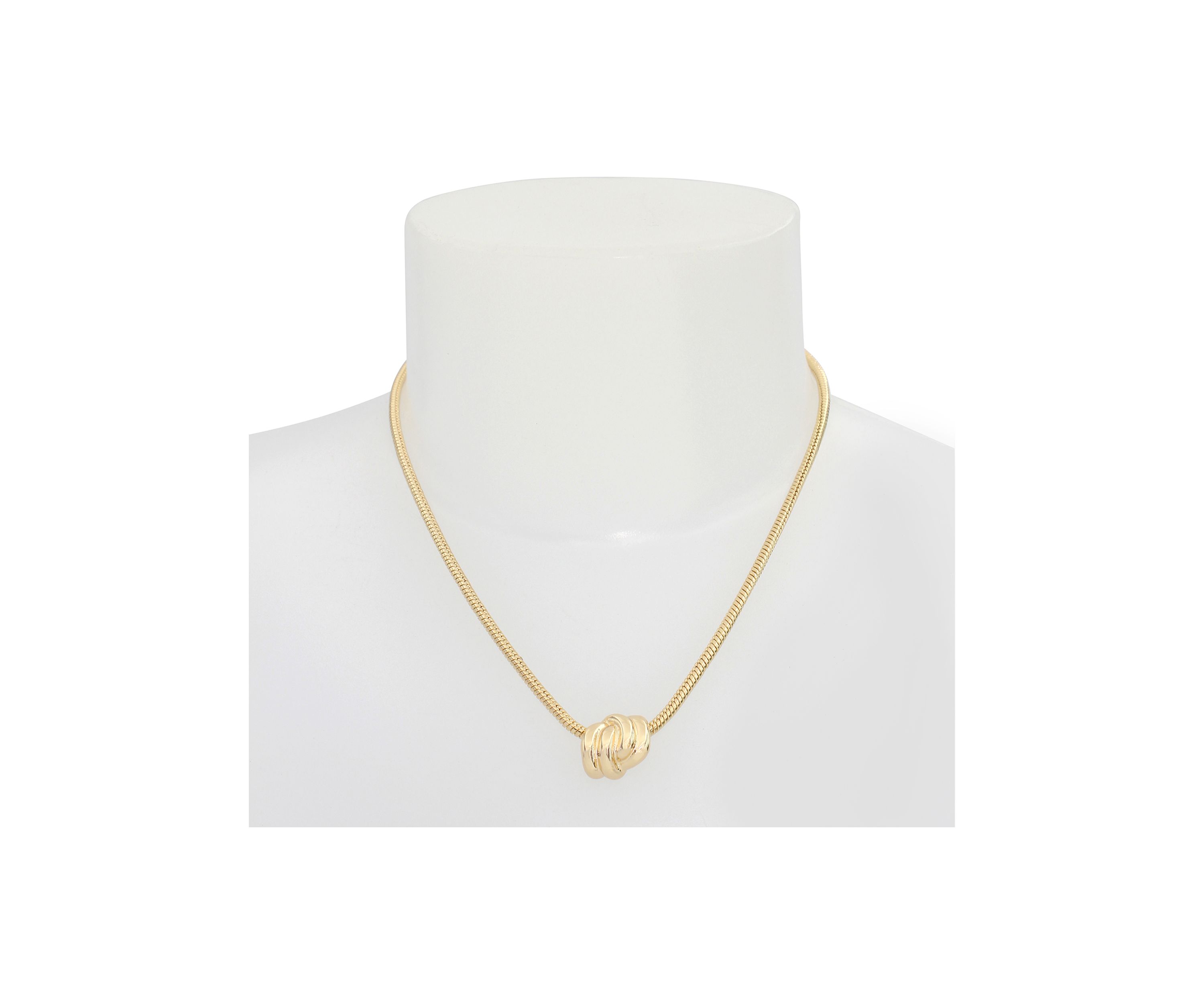 Gold Tone Knot Pendant Necklace
