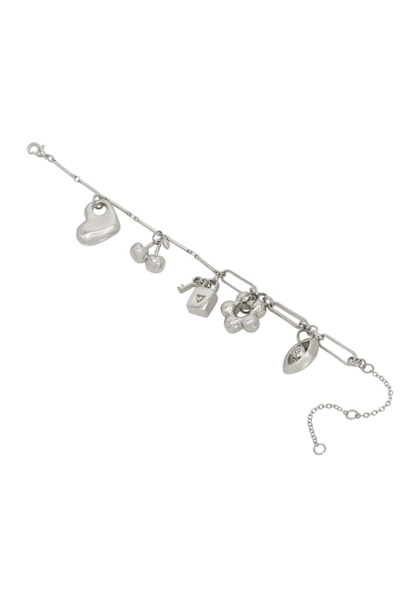 Puffy Heart & Cherry Mixed Charm Bracelet