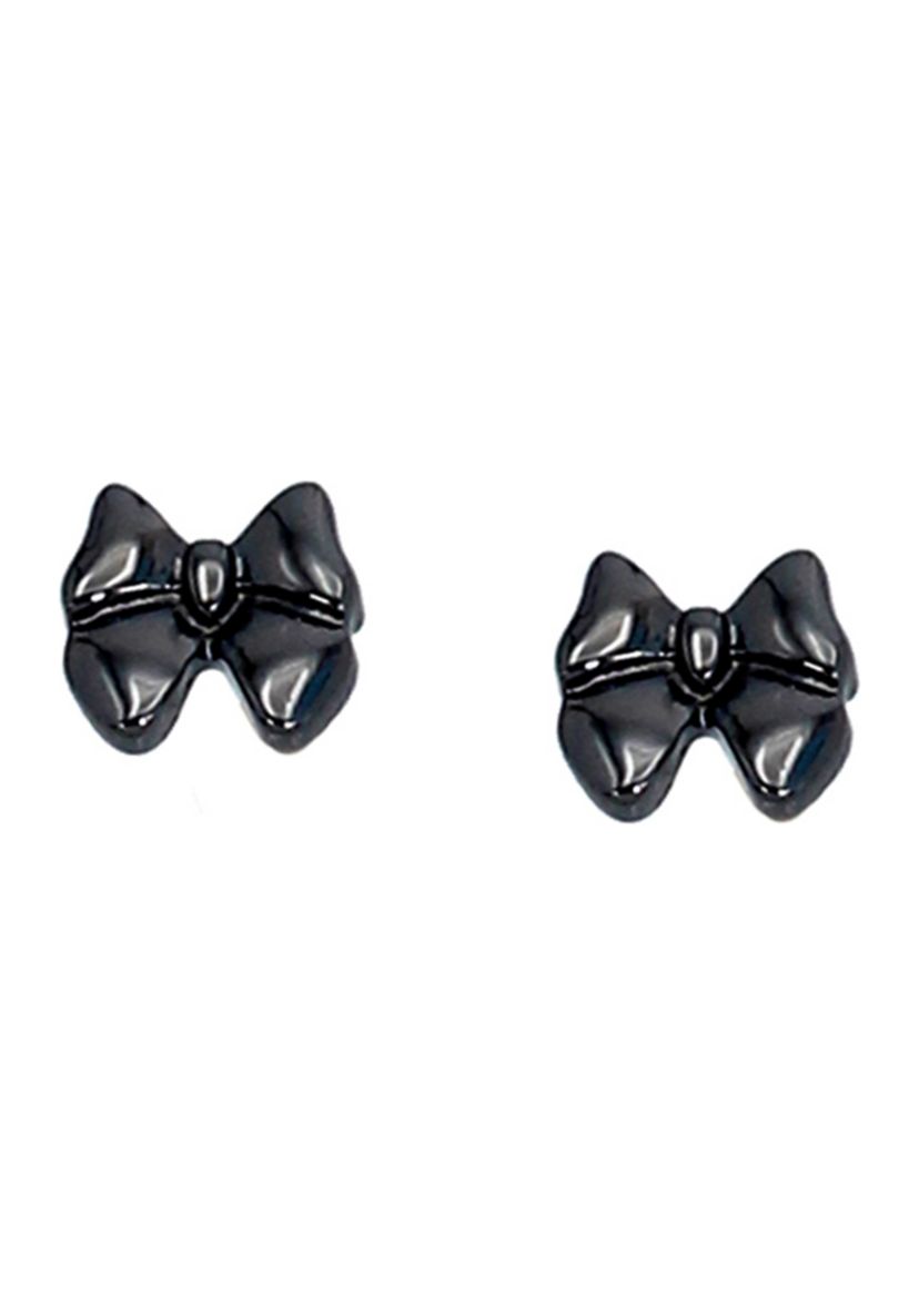 Puffy Bow Charm Necklace and Earring Set