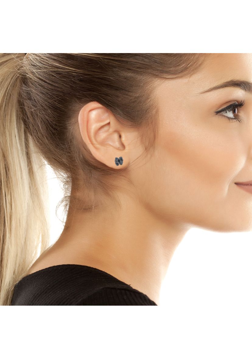 Puffy Bow Charm Necklace and Earring Set
