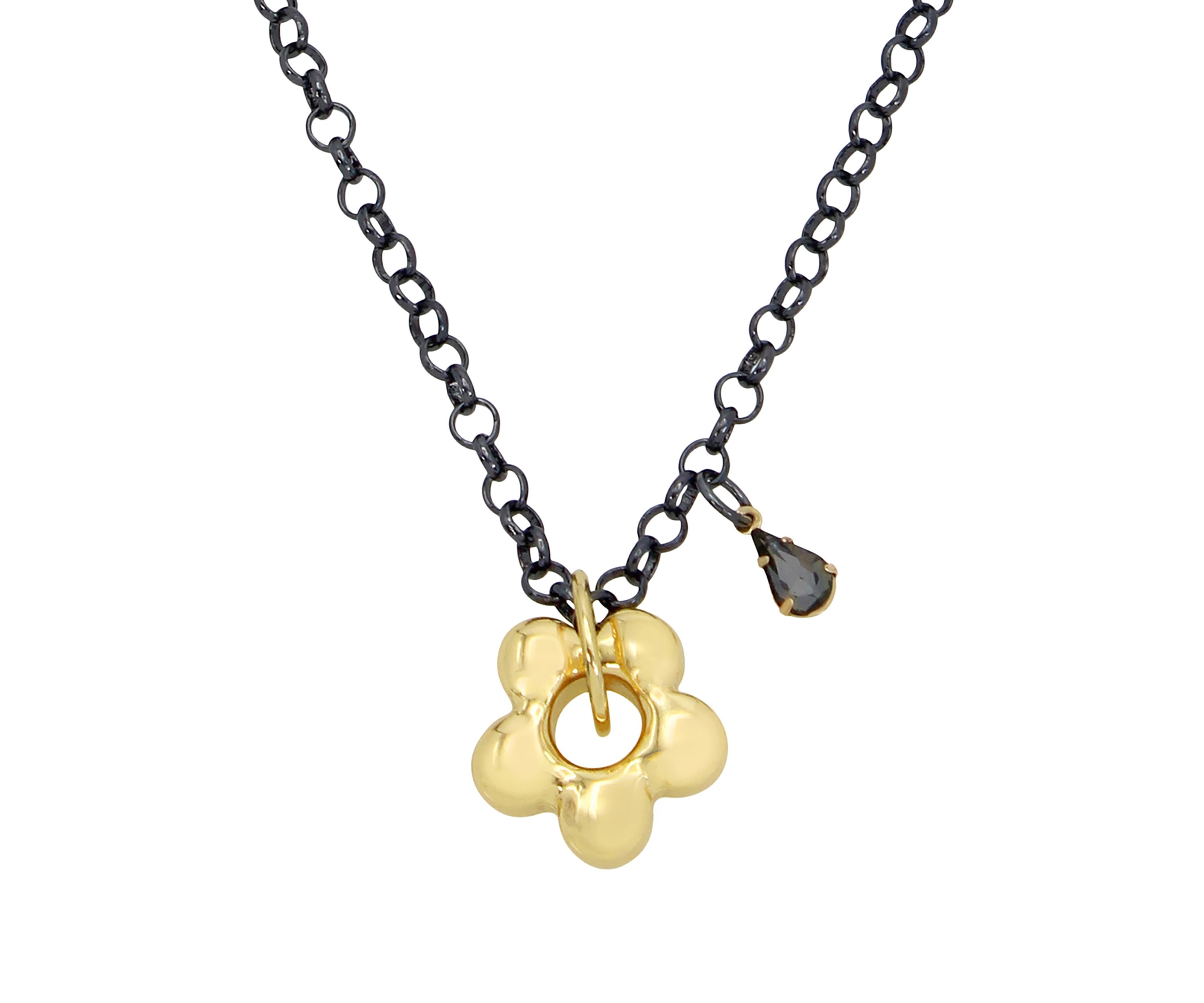 Puffy Flower Charm Jewelry Set