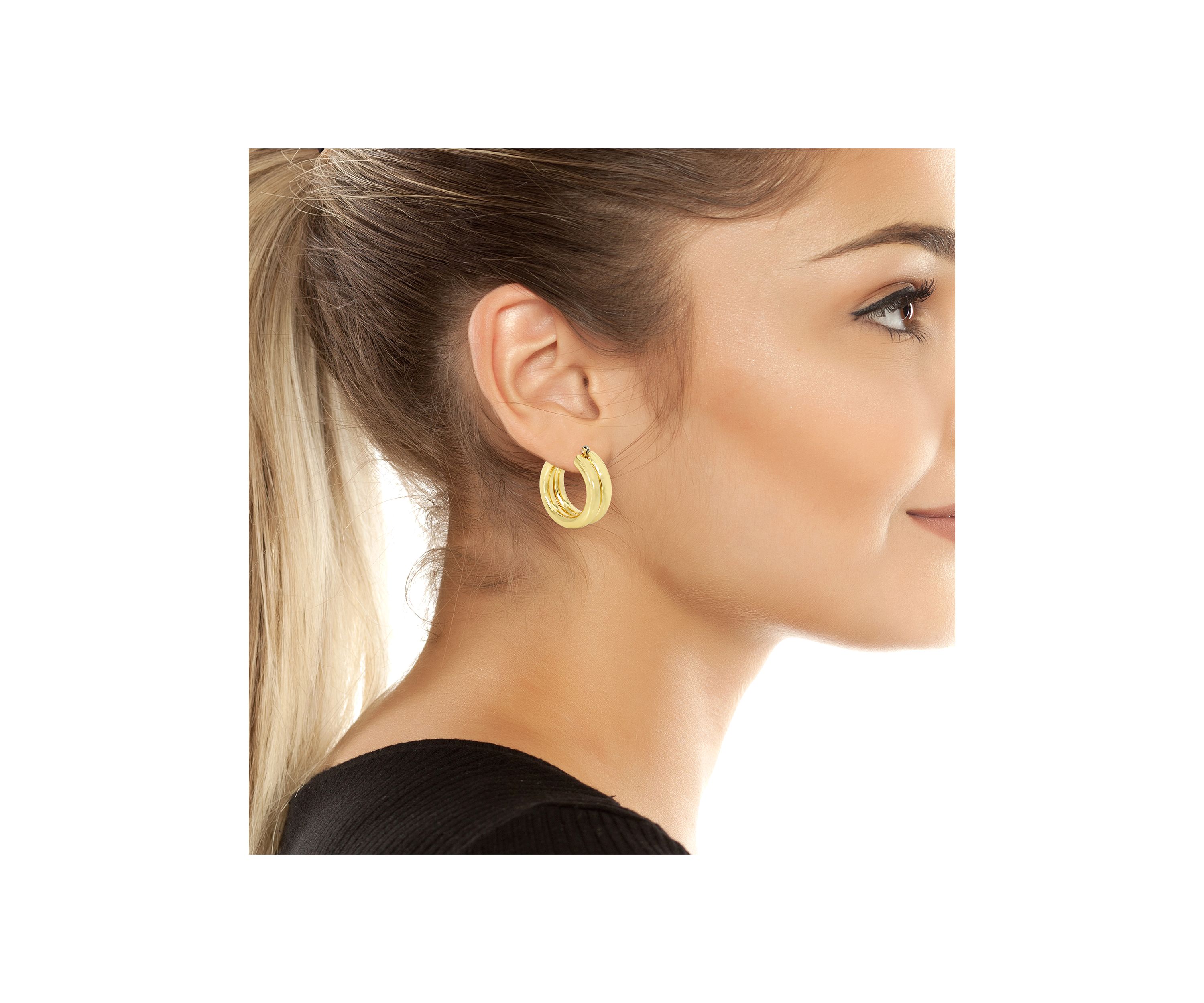 Chubby Double Hoop Earrings