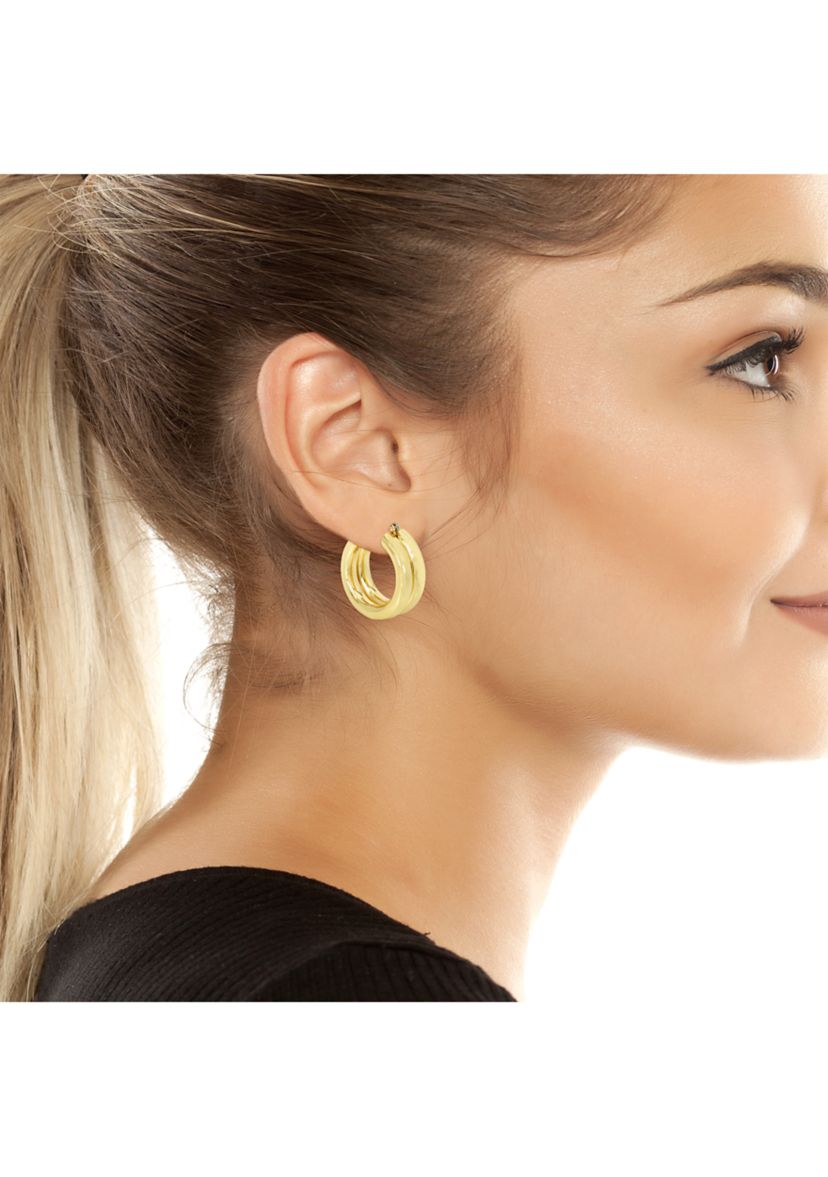 Chubby Double Hoop Earrings