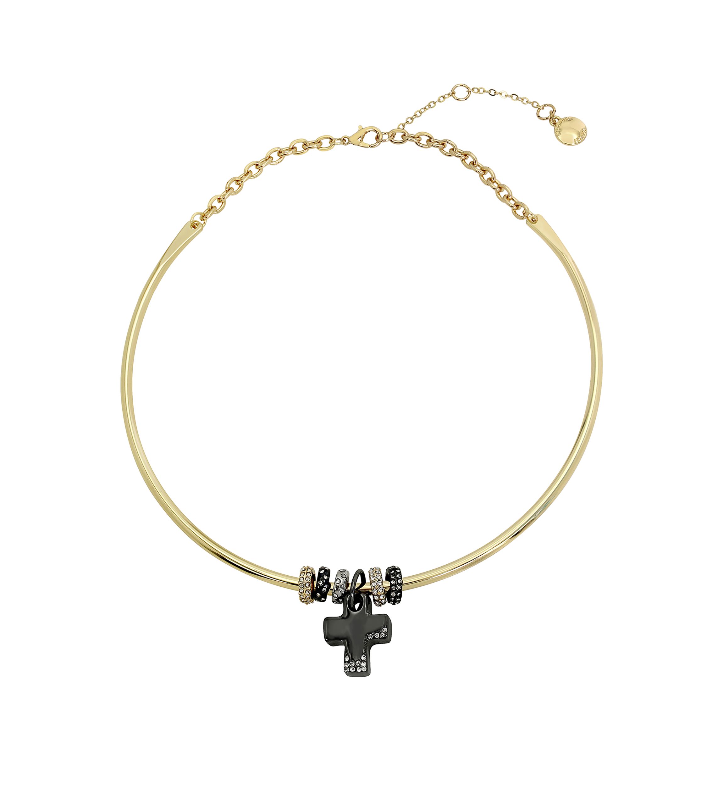 Puffy Cross Charm Necklace