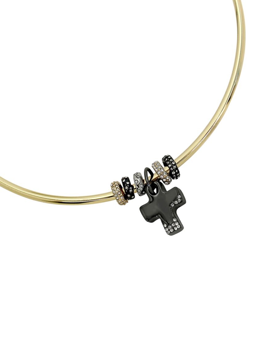 Puffy Cross Charm Necklace