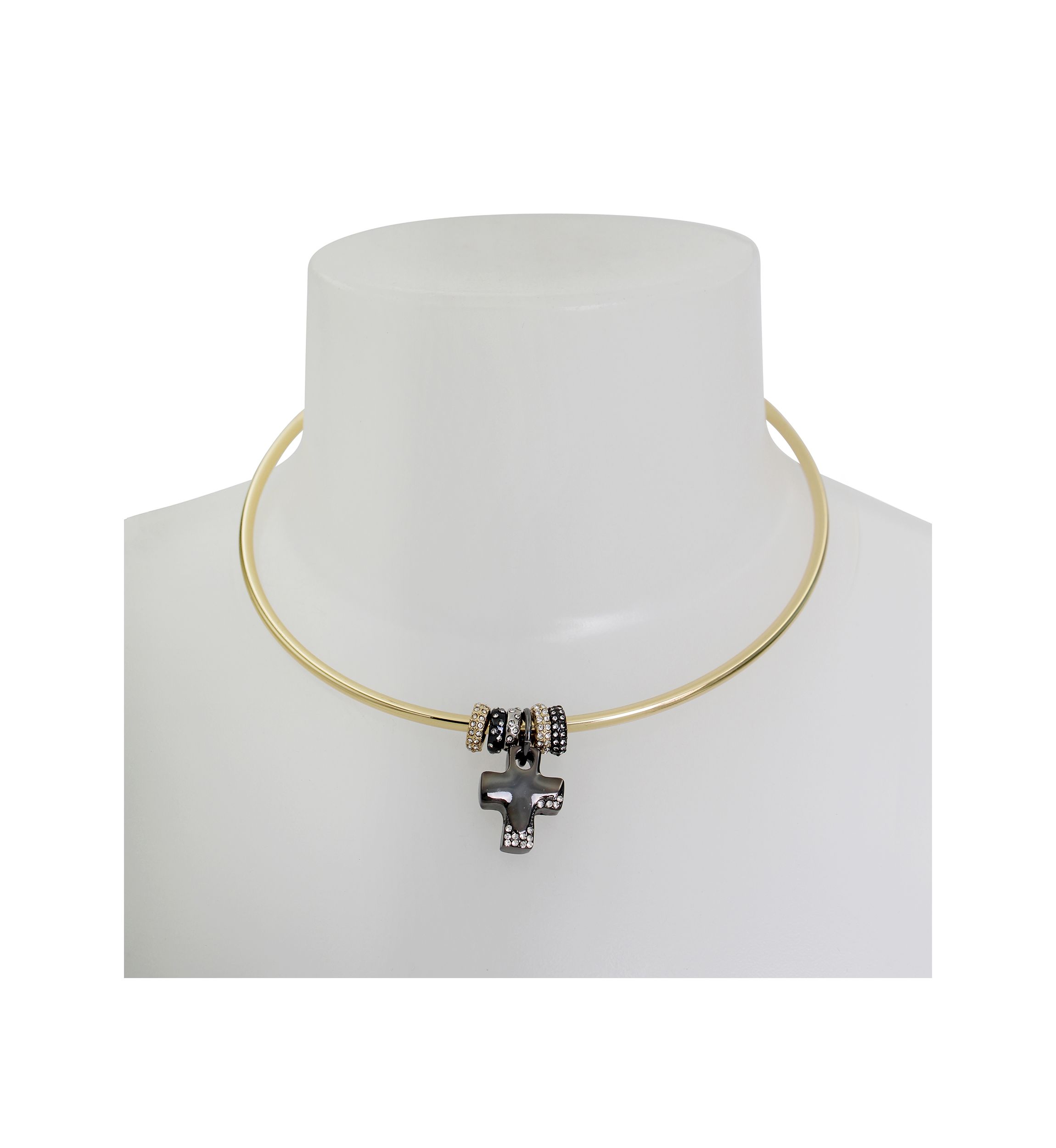 Puffy Cross Charm Necklace