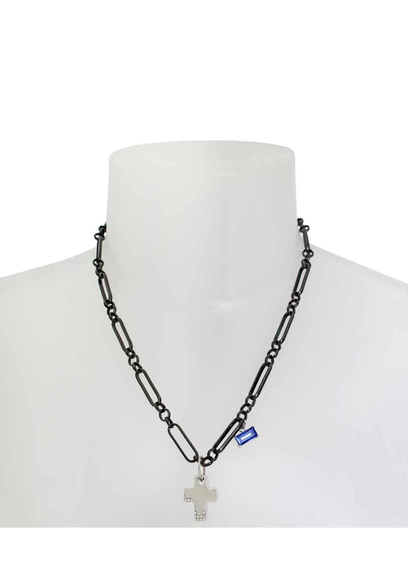 Puffy Cross Pendant Necklace