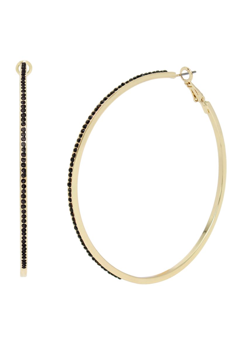 Stone Large Hoop Earrings