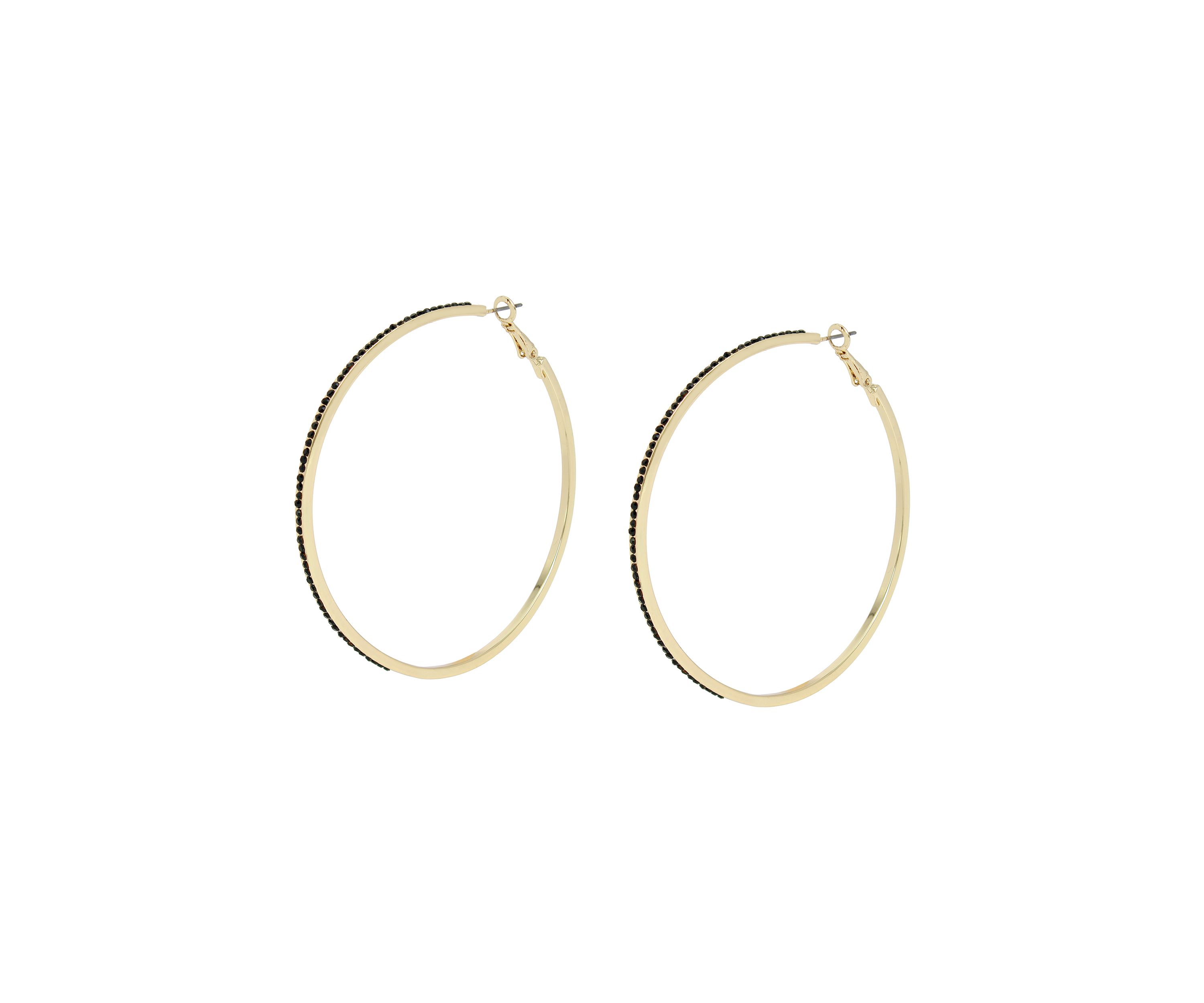 Stone Large Hoop Earrings