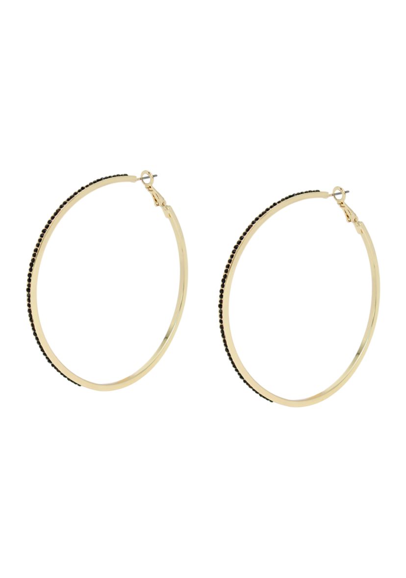 Stone Large Hoop Earrings