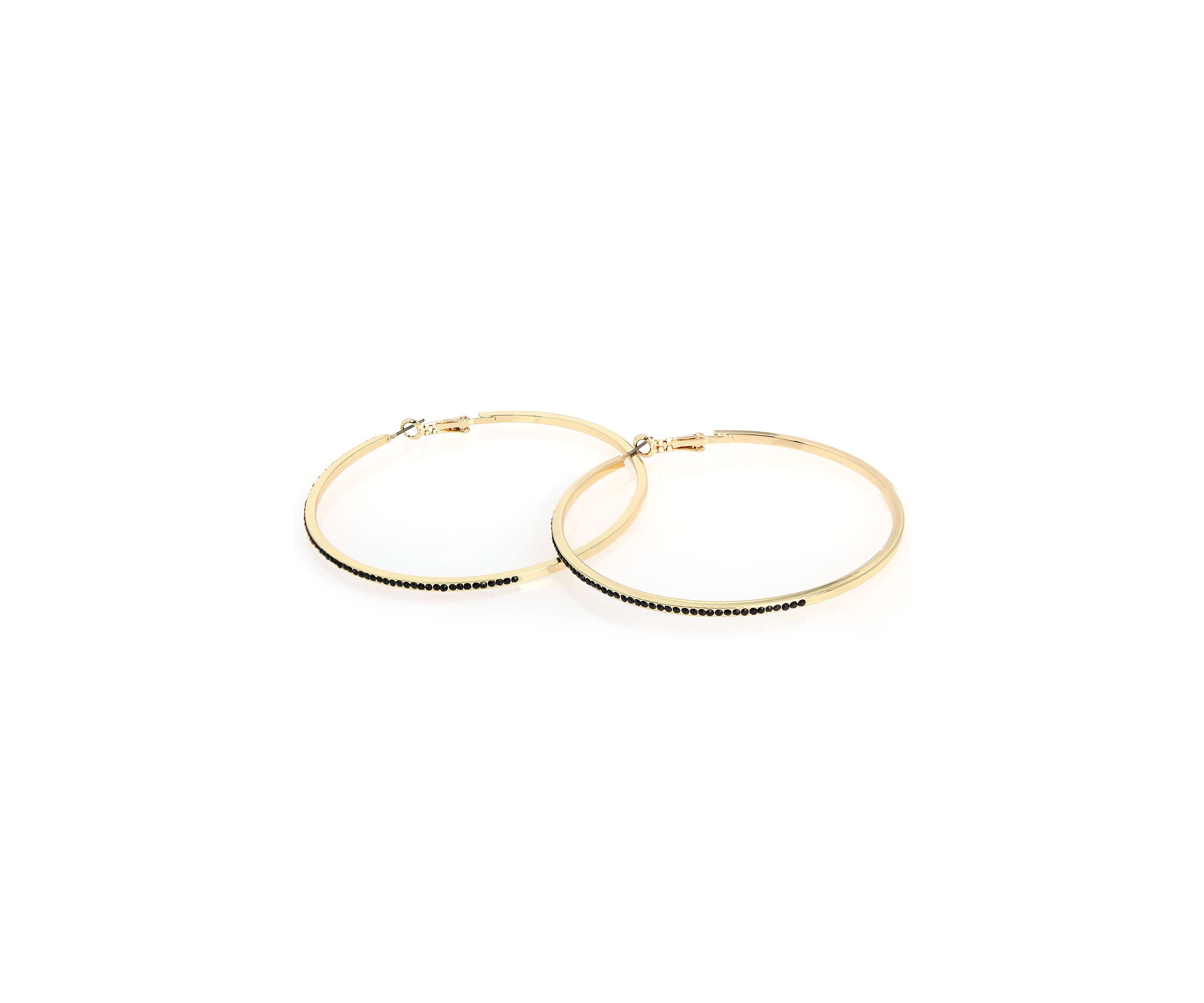 Stone Large Hoop Earrings
