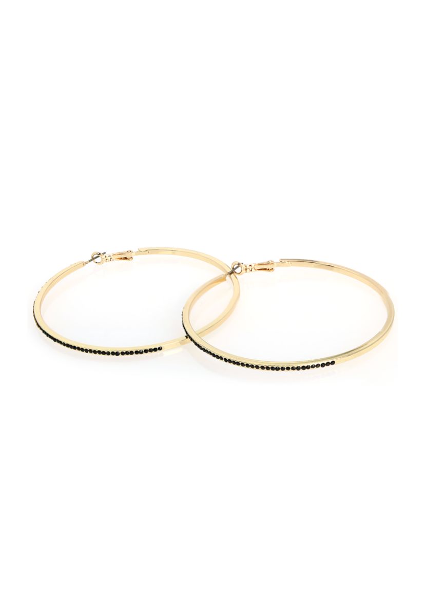 Stone Large Hoop Earrings