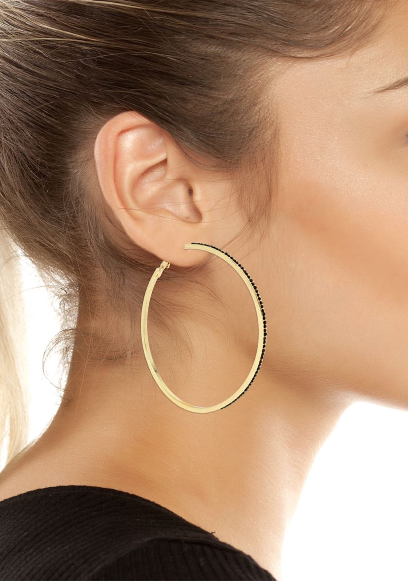 Stone Large Hoop Earrings