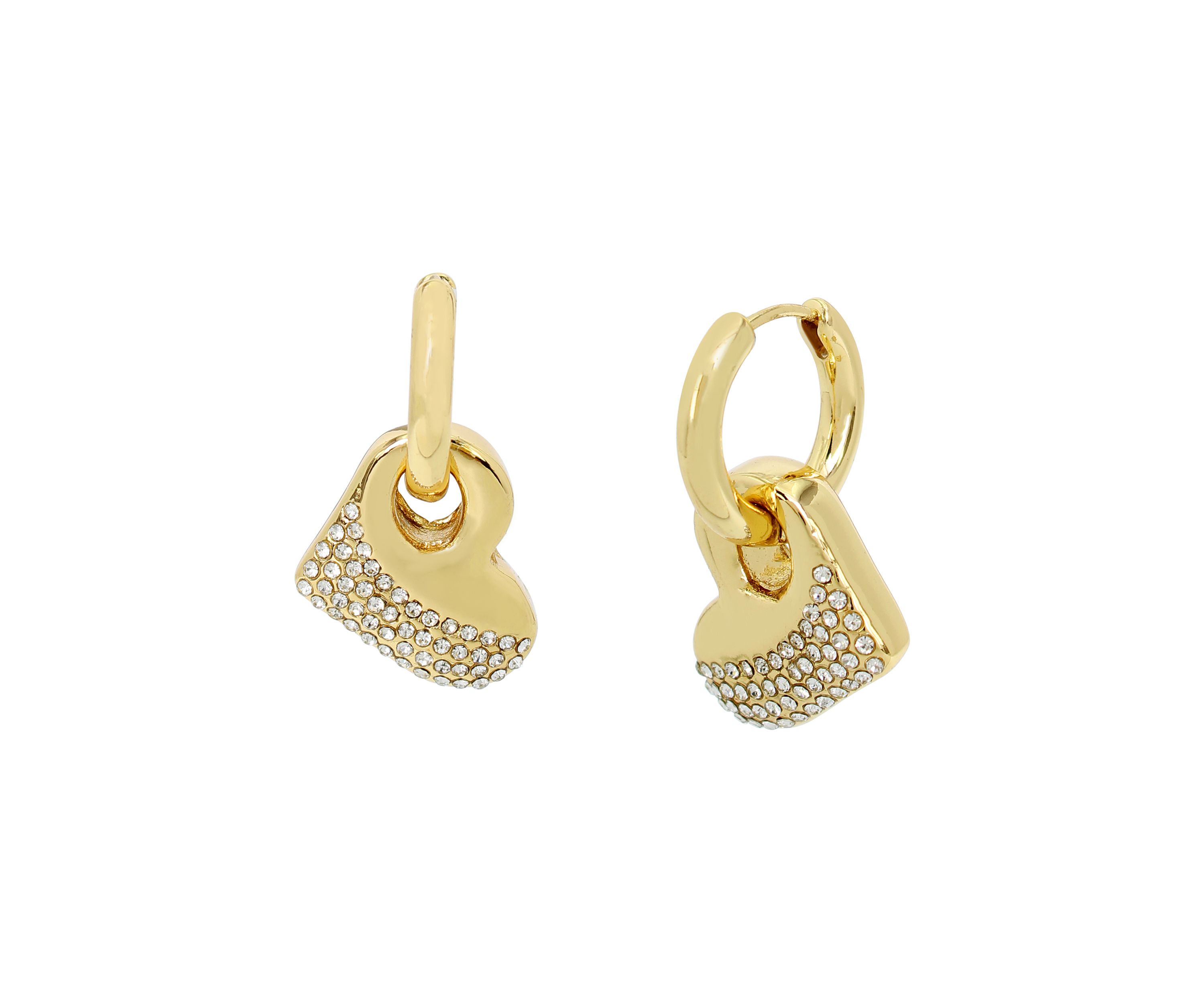 Puffy Heart Charm Small Hoop Earrings