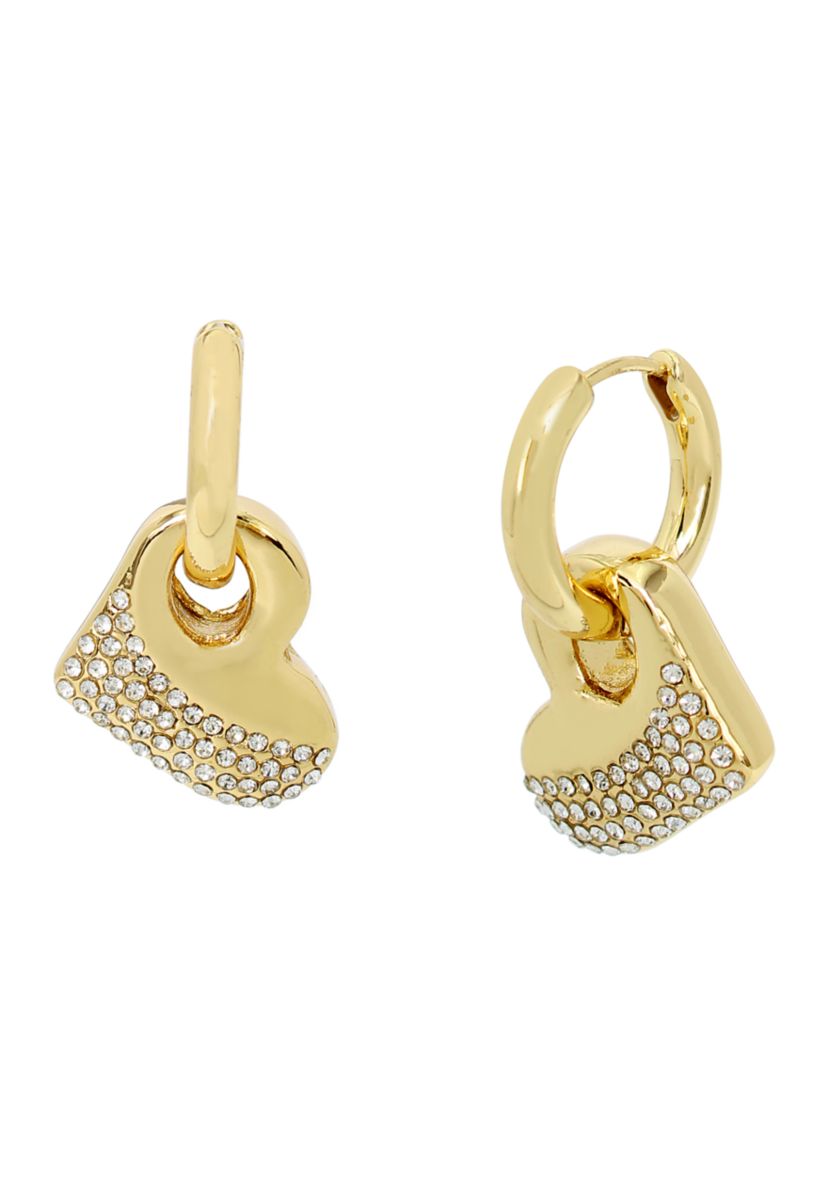 Puffy Heart Charm Small Hoop Earrings