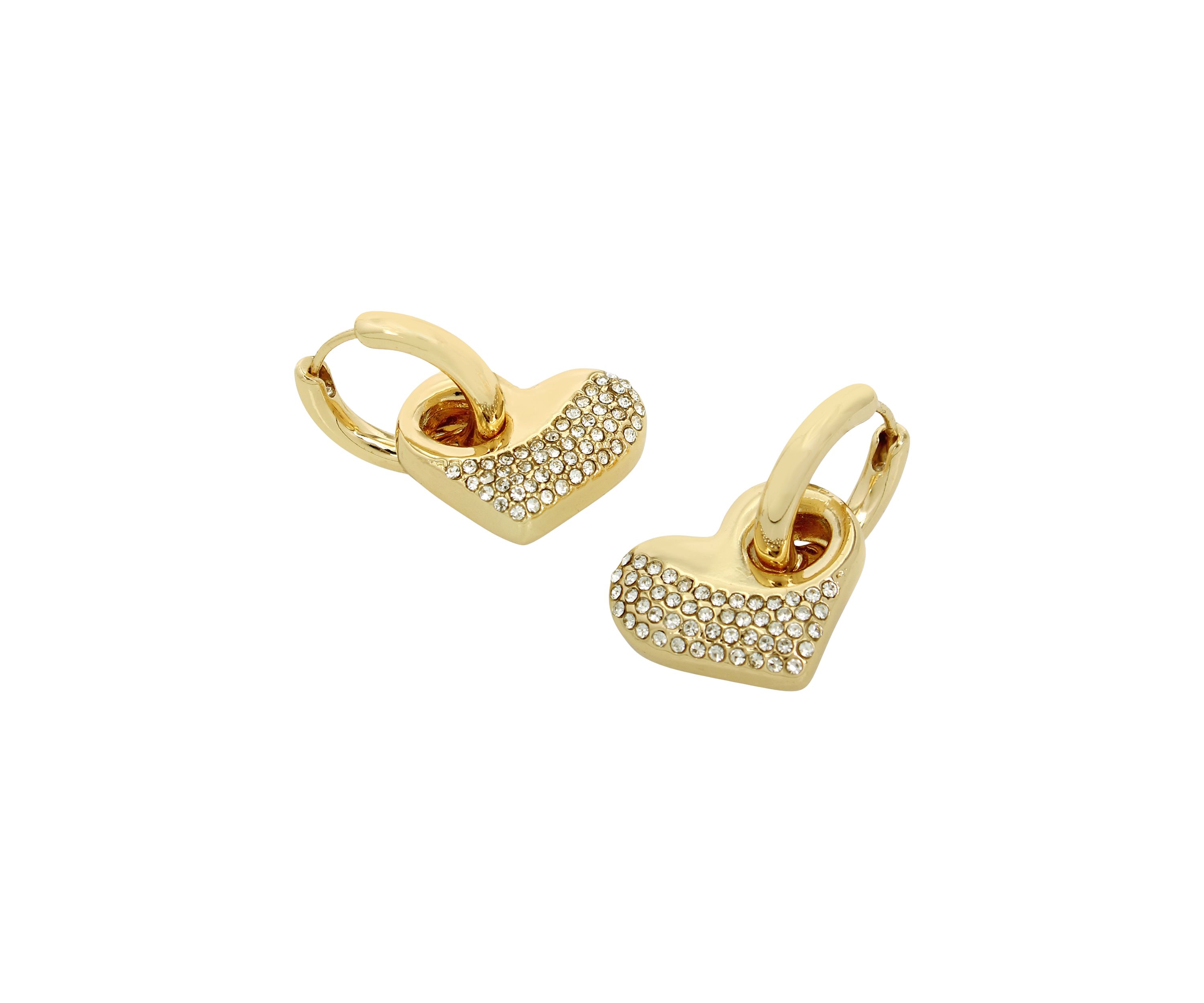 Puffy Heart Charm Small Hoop Earrings