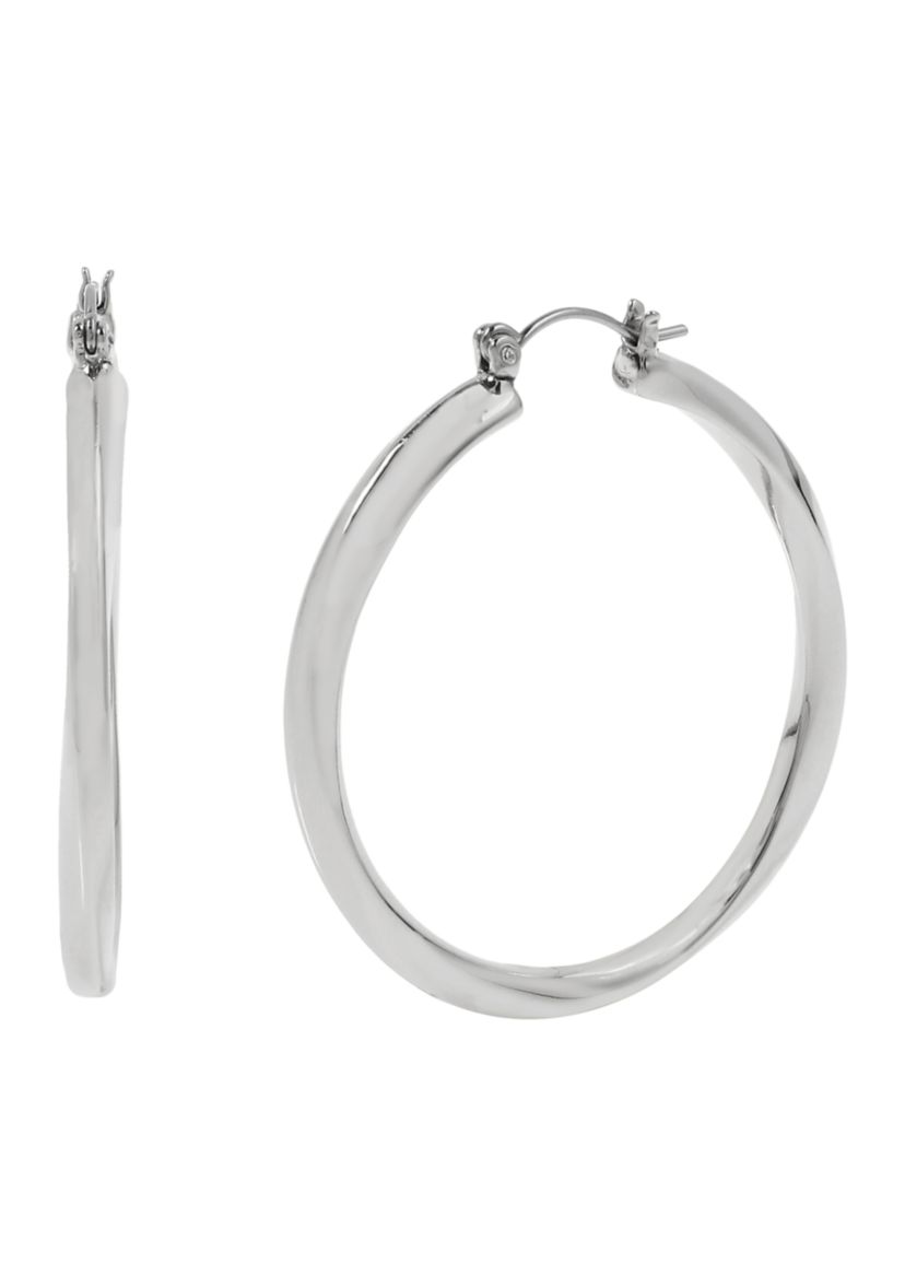 Woven Twist Large Hoop Earrings