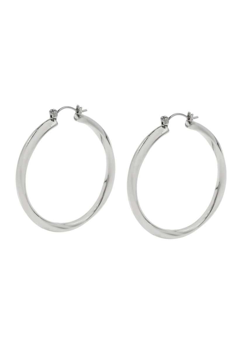 Woven Twist Large Hoop Earrings