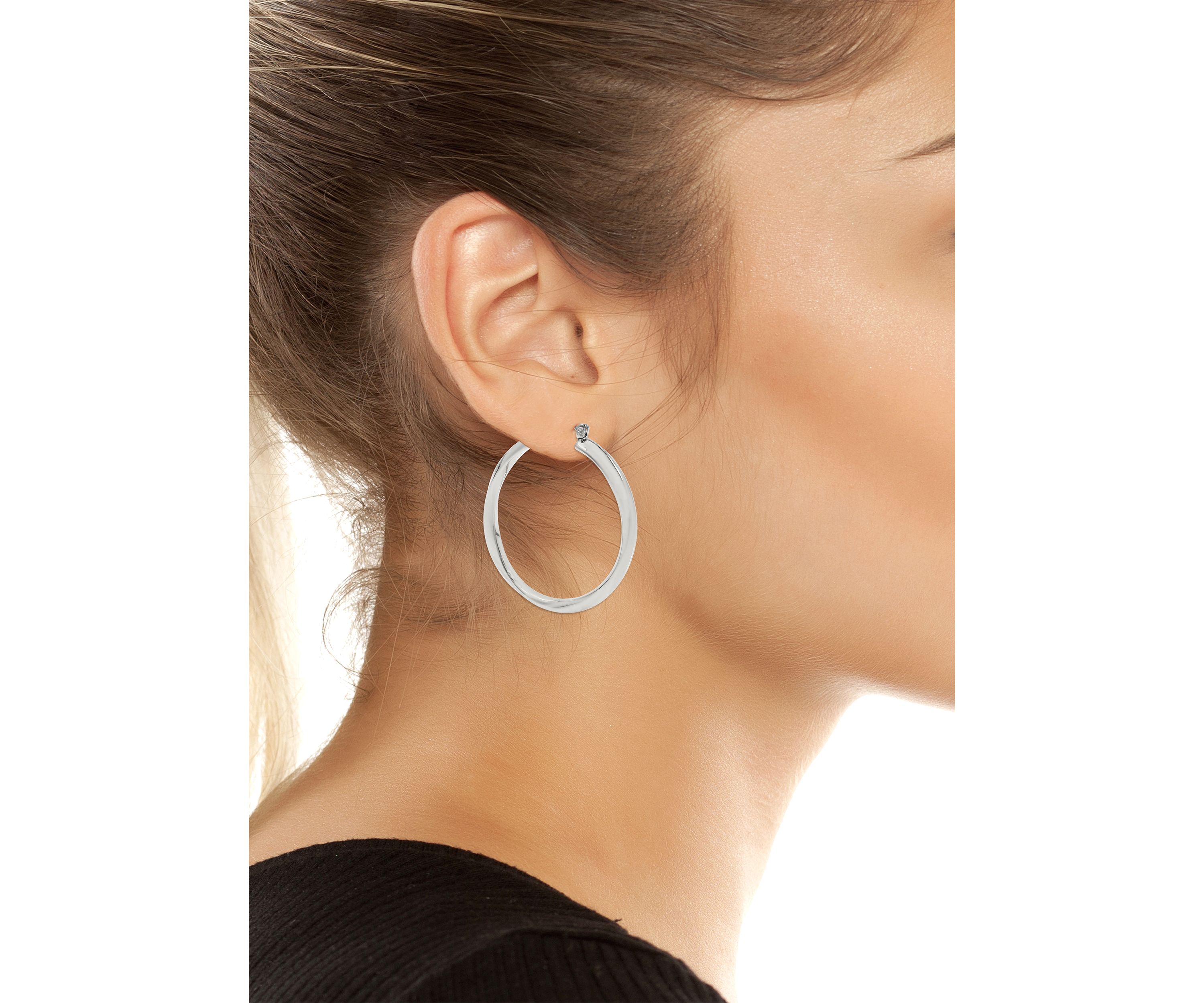 Woven Twist Large Hoop Earrings