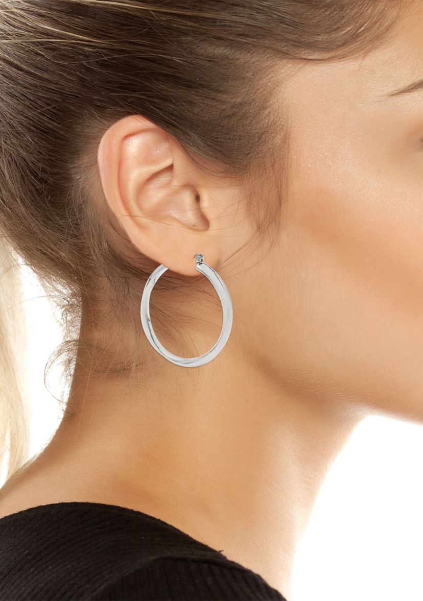 Woven Twist Large Hoop Earrings