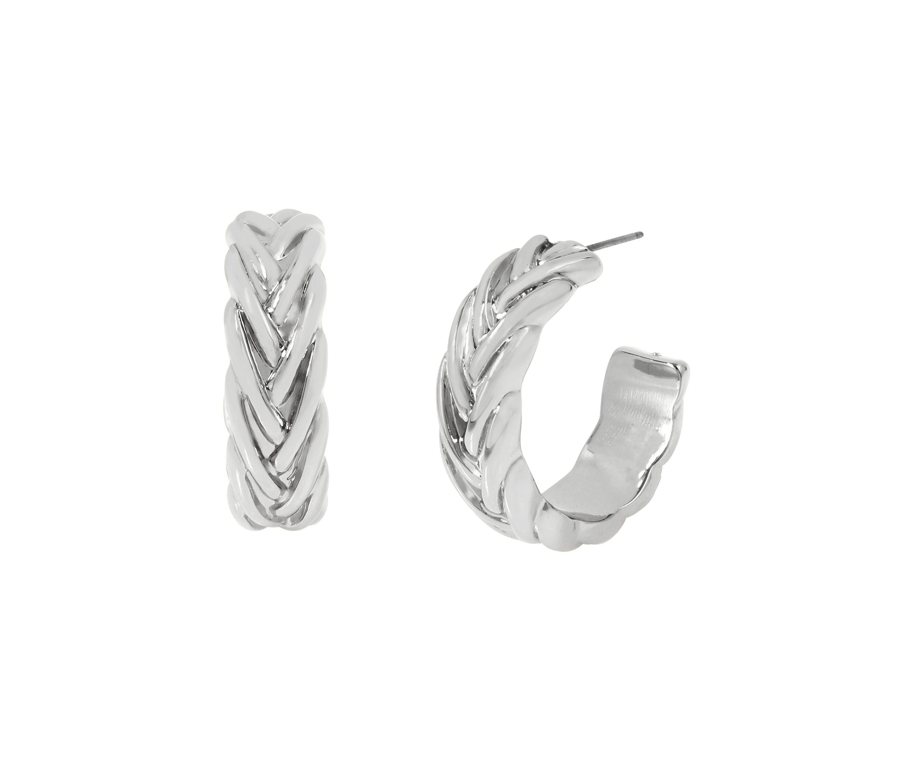 Woven Medium Hoop Earrings