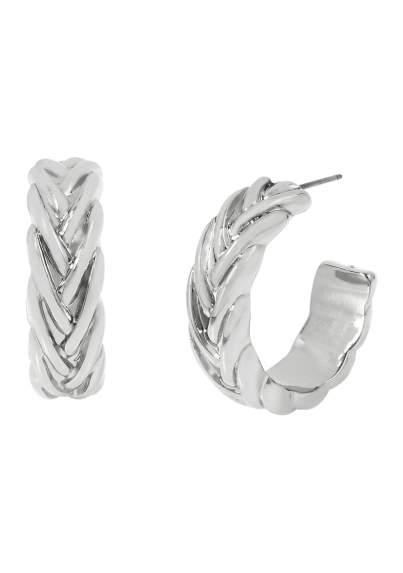 Woven Medium Hoop Earrings