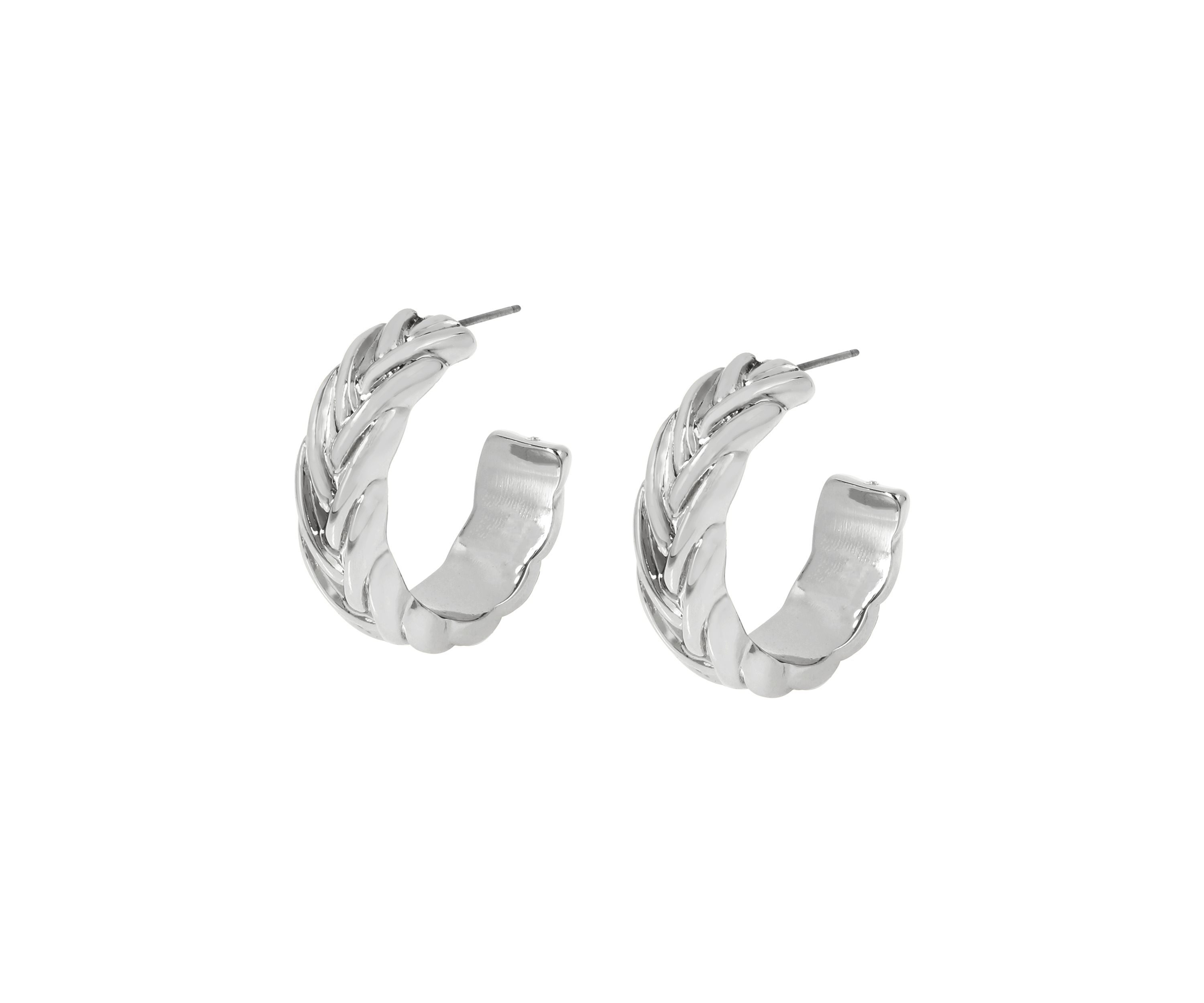 Woven Medium Hoop Earrings