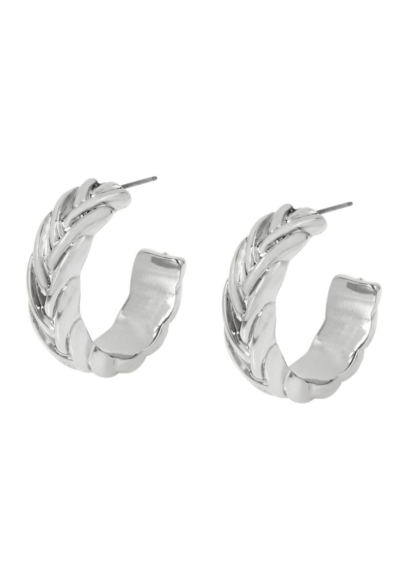 Woven Medium Hoop Earrings